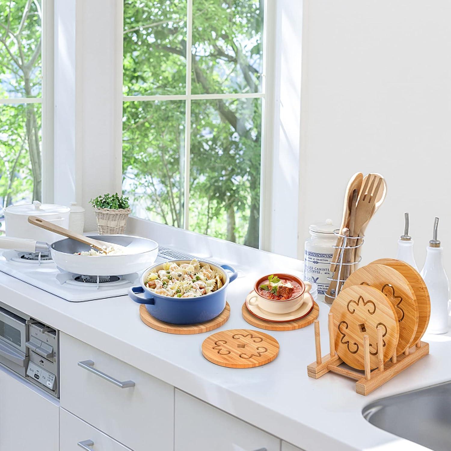 Conjunto de 6 Posavasos de Bambú Natural AVLA Antideslizantes