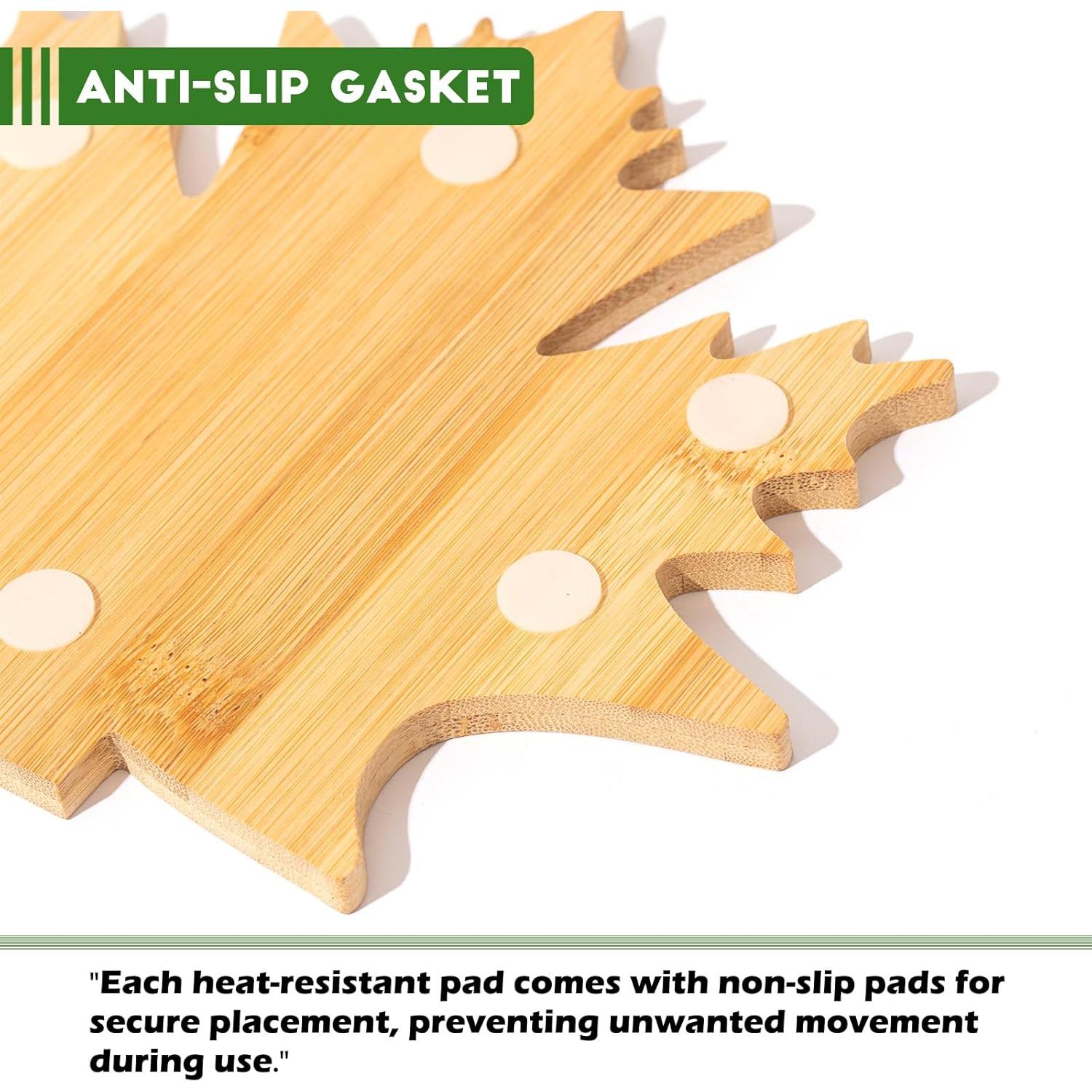 Juego de Trivetes de Bambú Erjiacun - 6 Piezas Antideslizantes