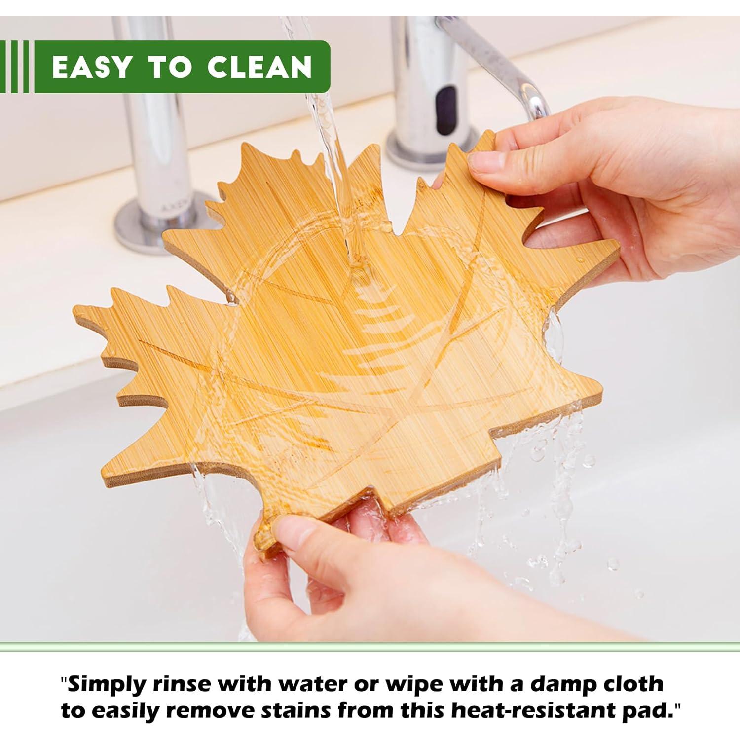 Juego de Trivetes de Bambú Erjiacun - 6 Piezas Antideslizantes