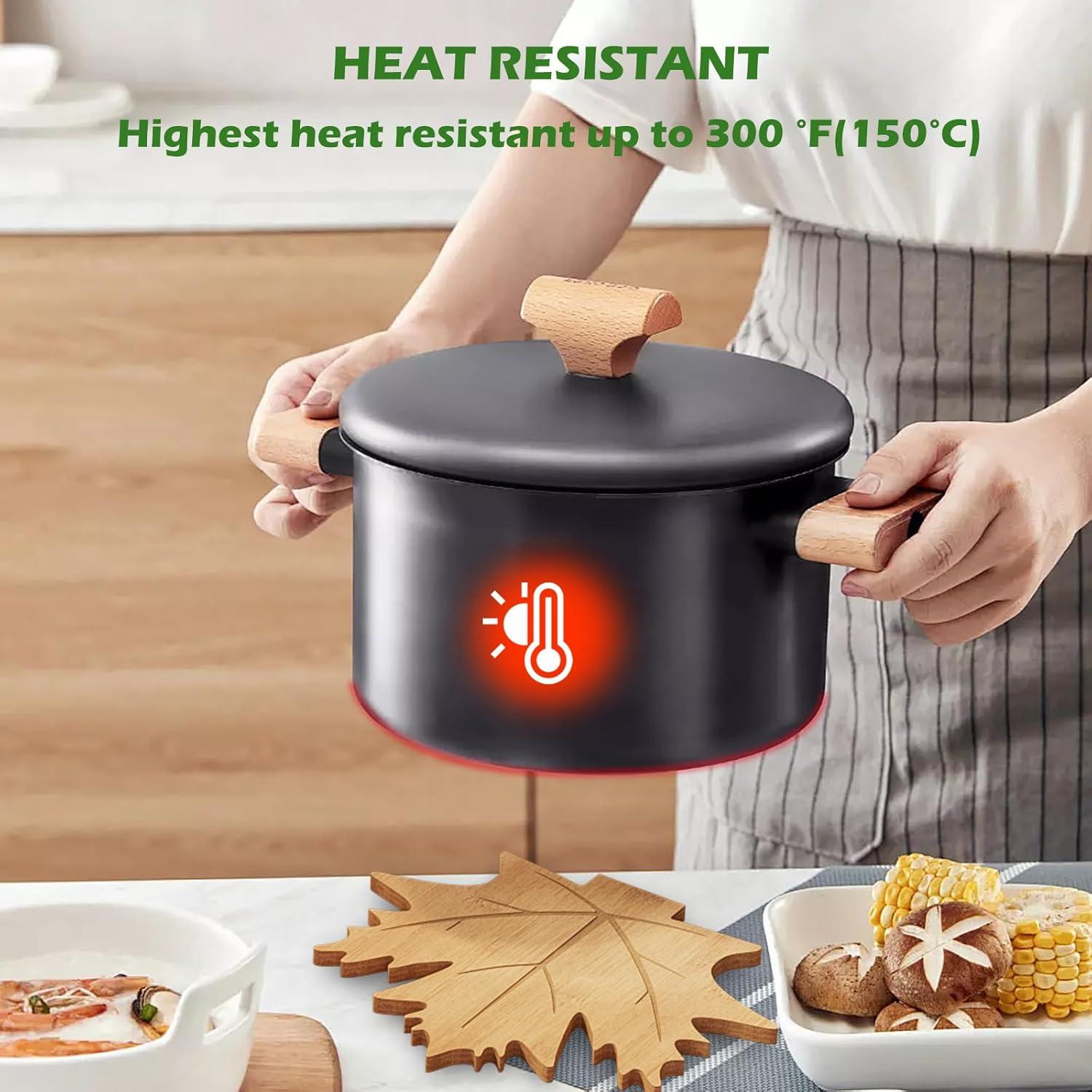 Juego de Trivetes de Bambú Erjiacun - 6 Piezas Antideslizantes