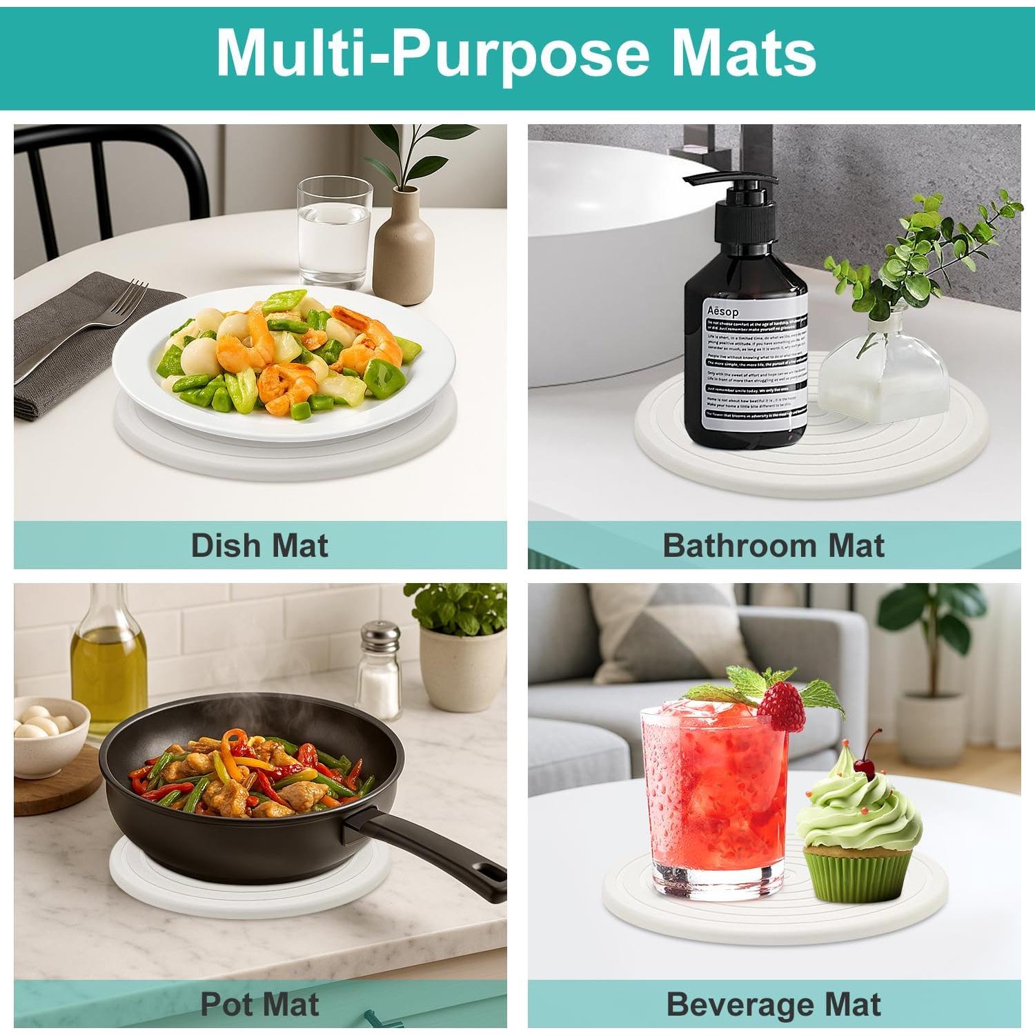 Juego de 3 Trivets Redondos Renawe de Diatomita 20 cm