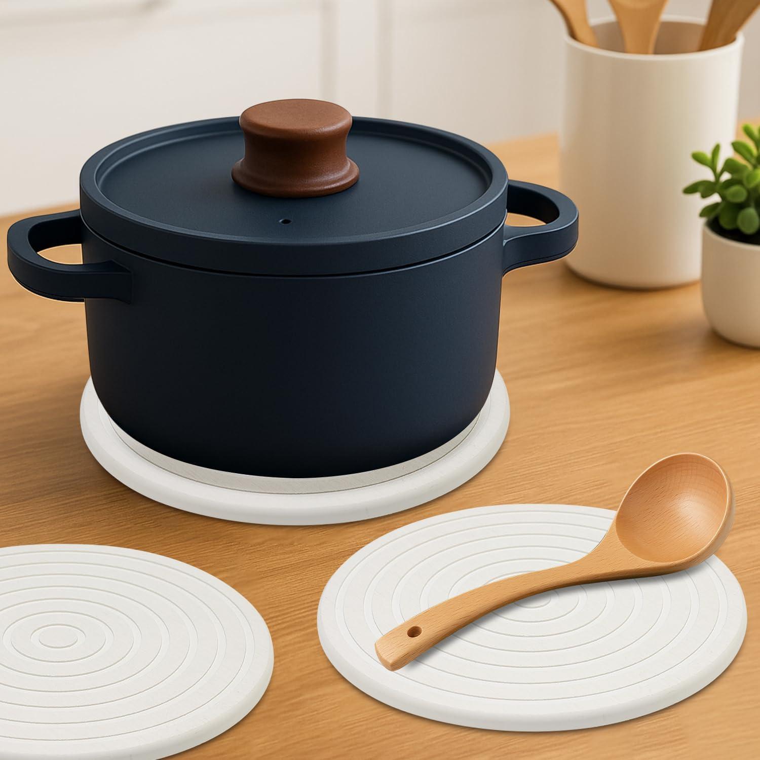 Juego de 3 Trivets Redondos Renawe de Diatomita 20 cm