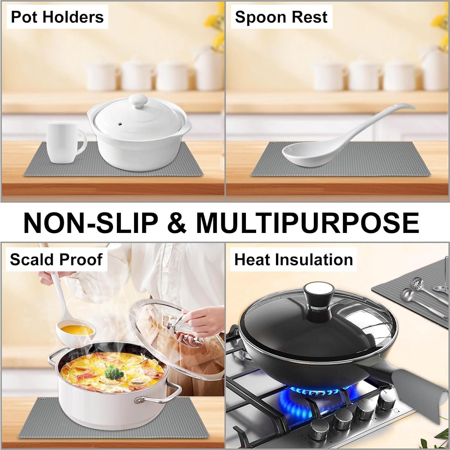 Trivets de Silicona GIDGEE 2 Unidades 24.13x35.81 cm Gris