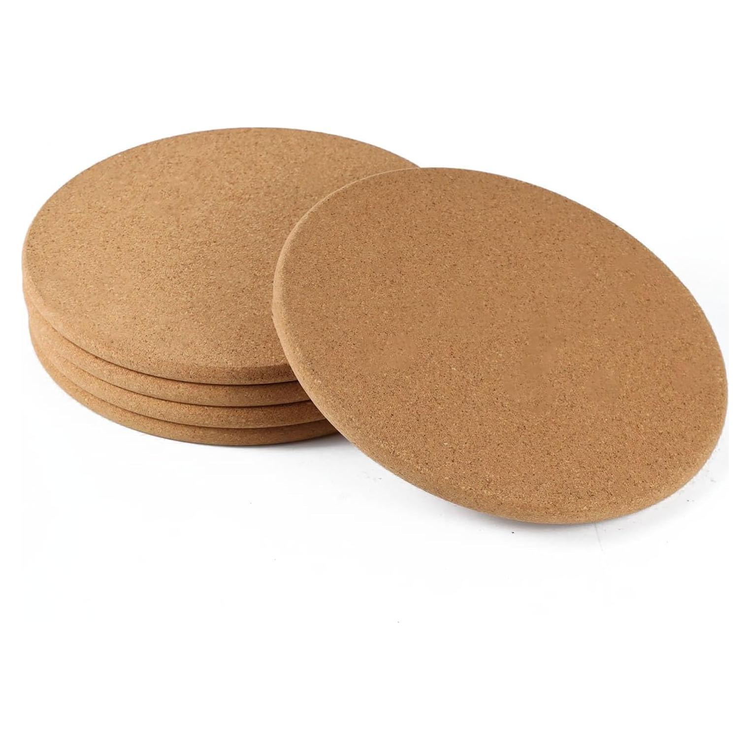 Trivet de Corcho Redondo HUAOAO 19.05 cm 6 Pcs Ecológico