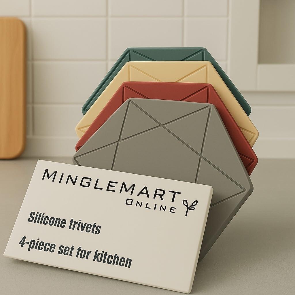 Mats de Silicona Hexagonales MINGLEMART - Paquete de 4