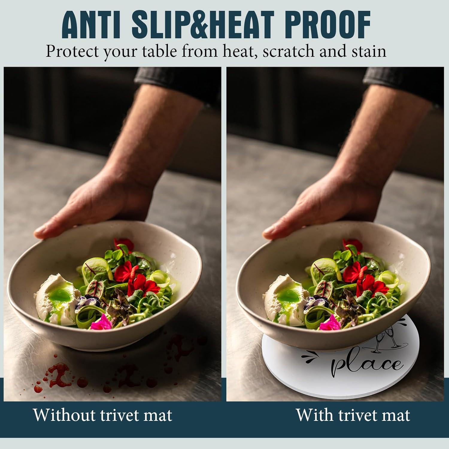 Posavasos de Madera Queekay 6 Pcs 17.78 cm Gris