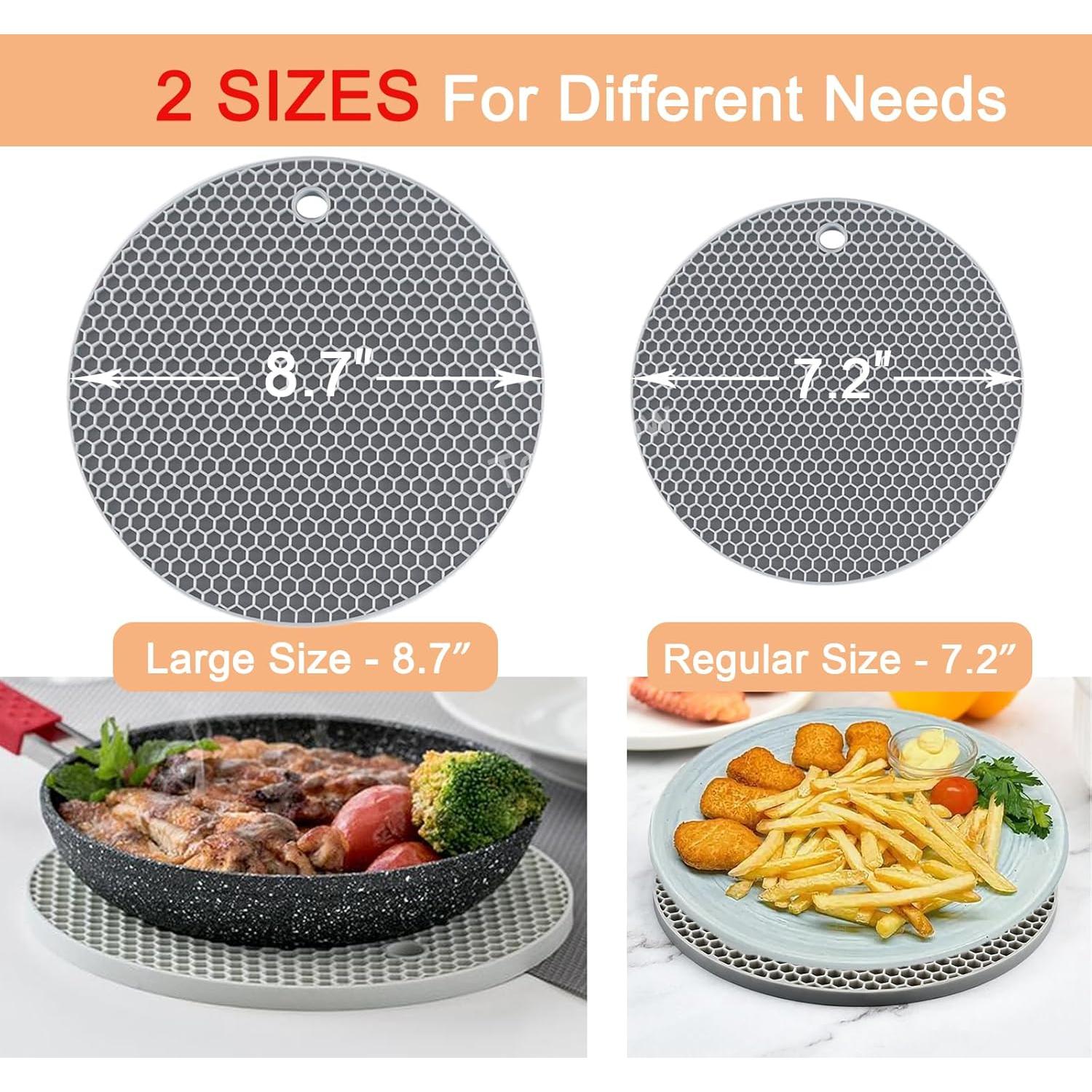 Trivetes de Silicona Tonbbow 4 Piezas 22.86 cm y 17.78 cm