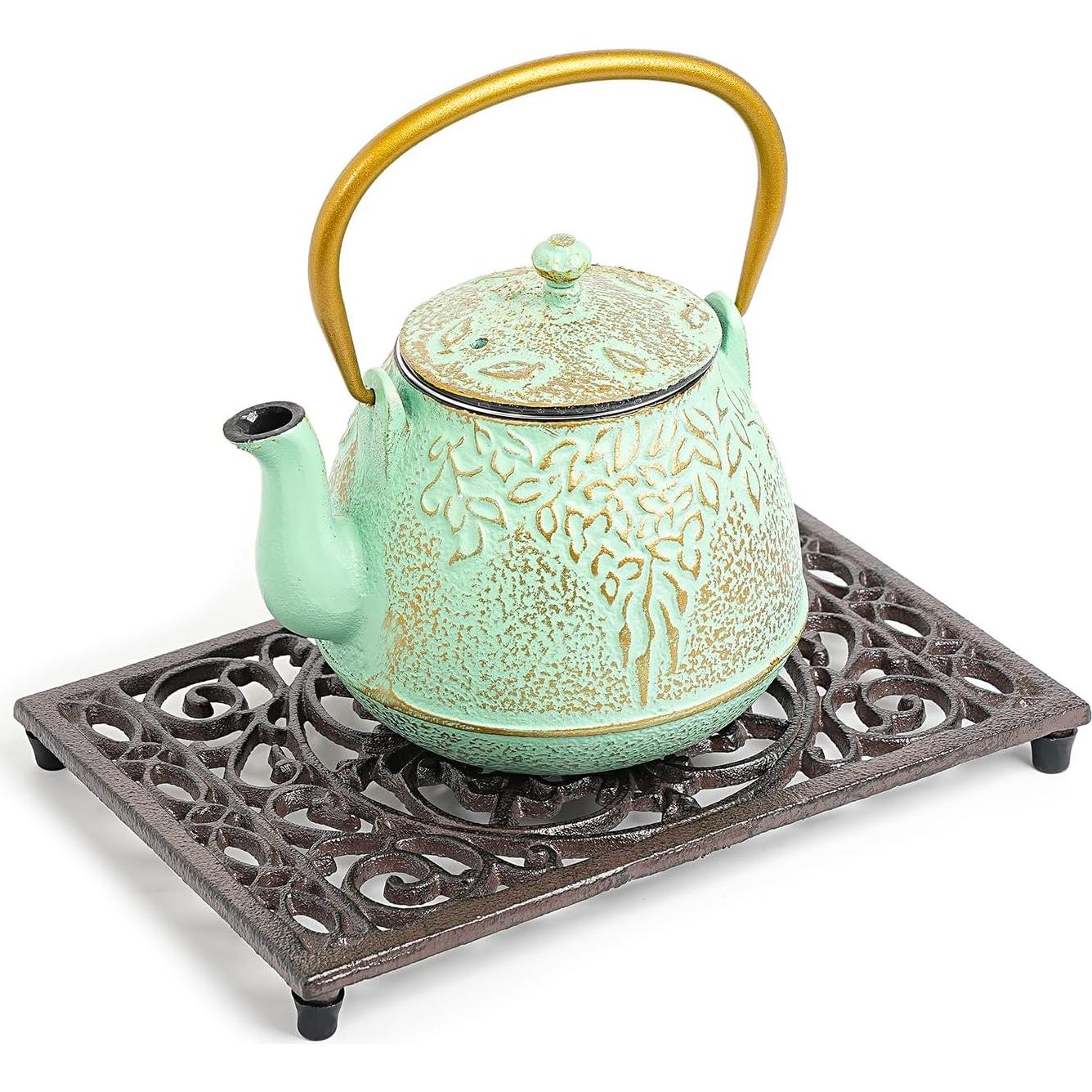 Trivet Rectangular de Hierro Fundido Sungmor 24.4x16cm Patrón Intrincado