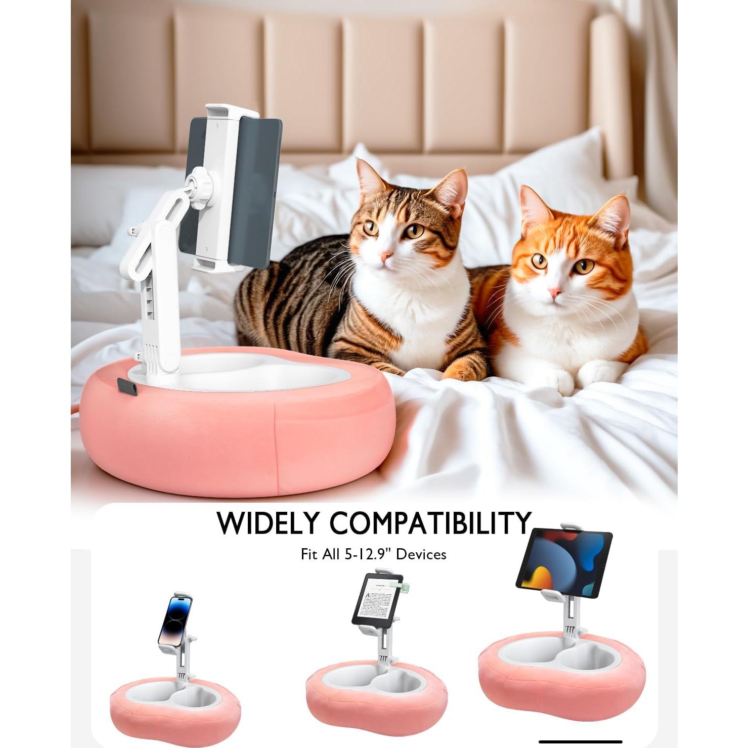 Soporte de Almohada para Tablet Miledi Rosa 360° Ajustable