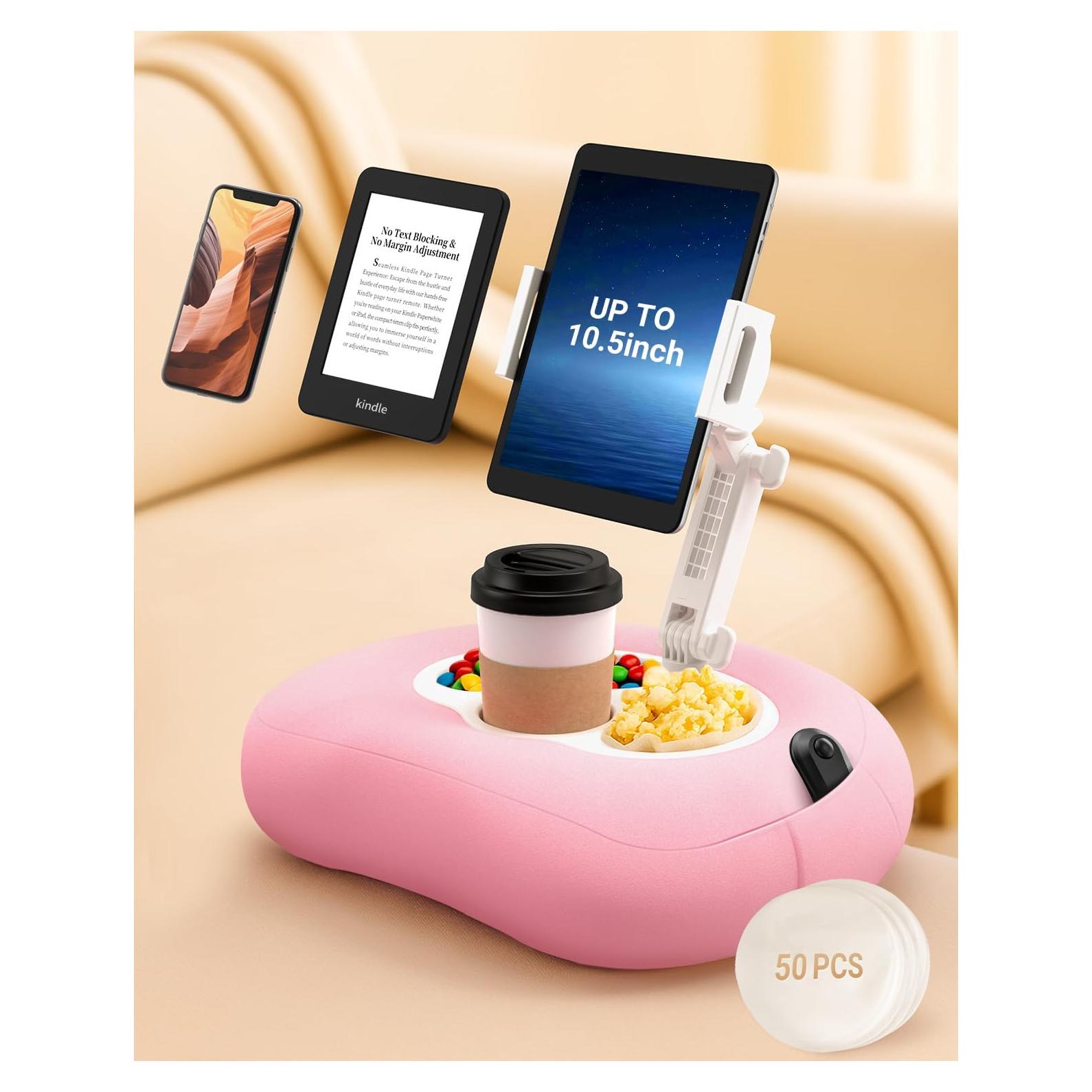 Soporte de Almohada Ajustable Bongogoo para Tabletas y Teléfonos Rosa