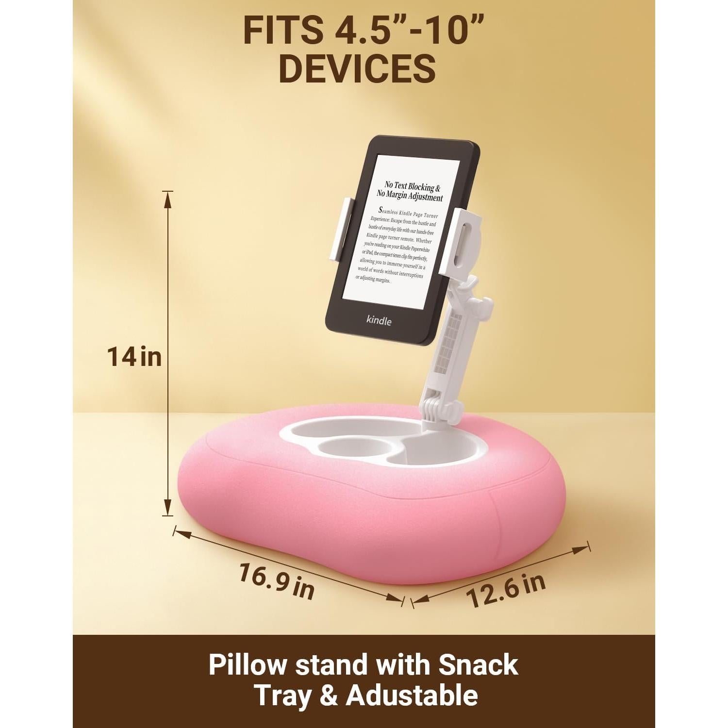 Soporte de Almohada Ajustable Bongogoo para Tabletas y Teléfonos Rosa