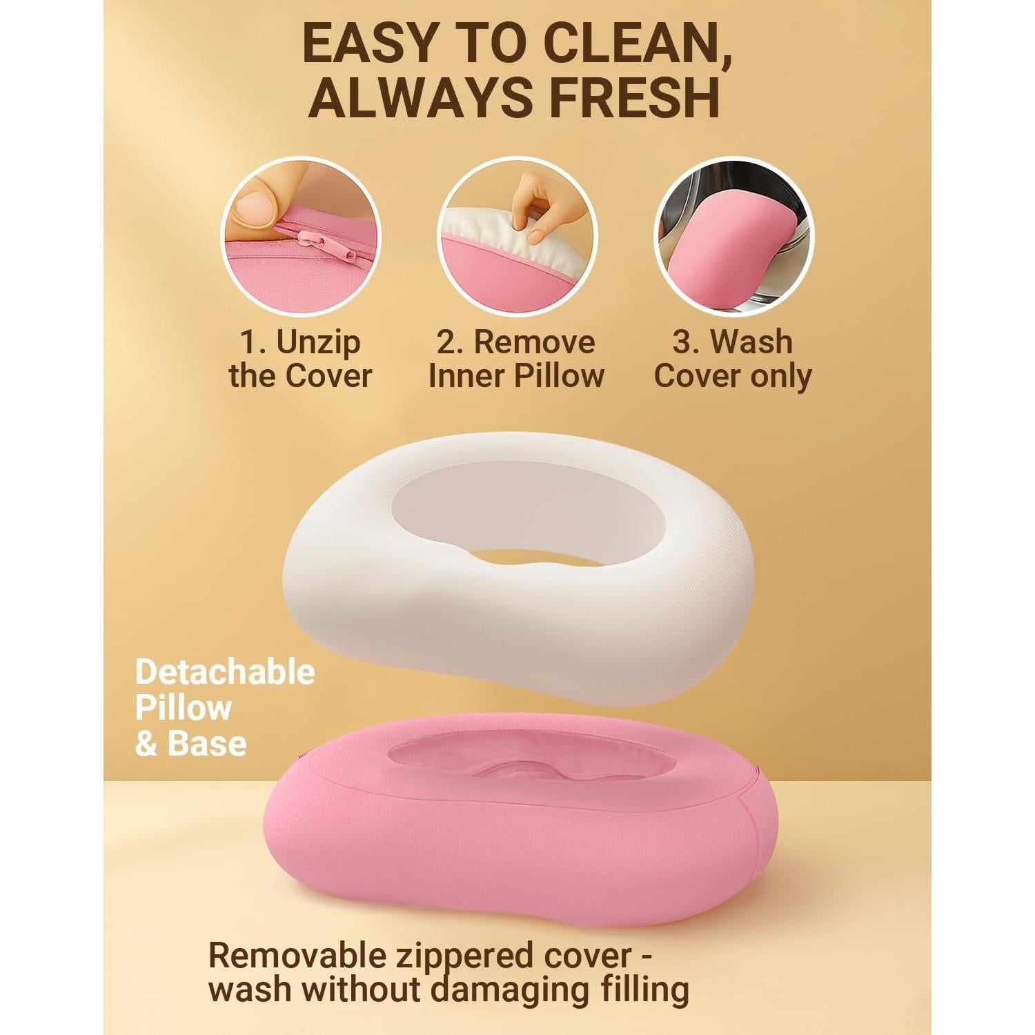 Soporte de Almohada Ajustable Bongogoo para Tabletas y Teléfonos Rosa