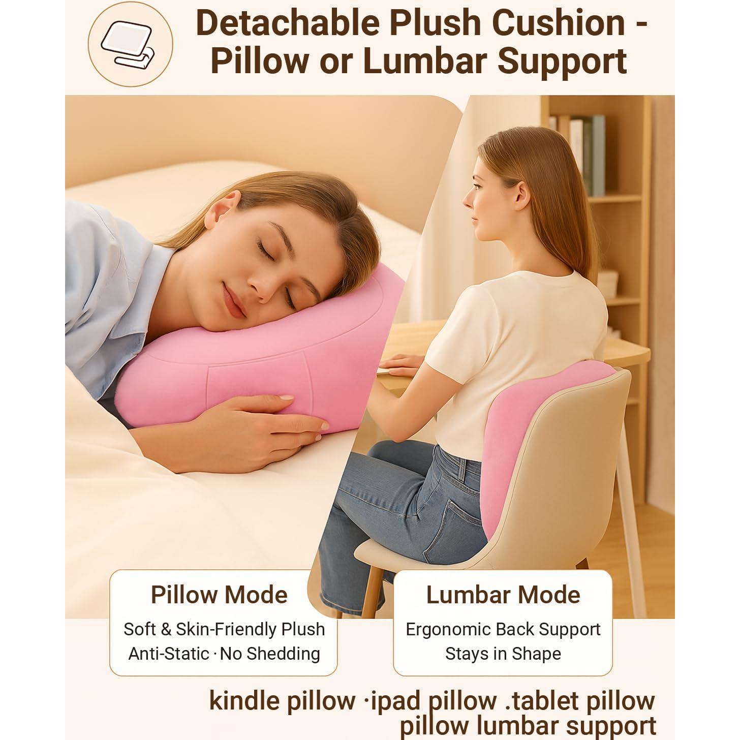 Soporte de Almohada Ajustable Bongogoo para Tabletas y Teléfonos Rosa