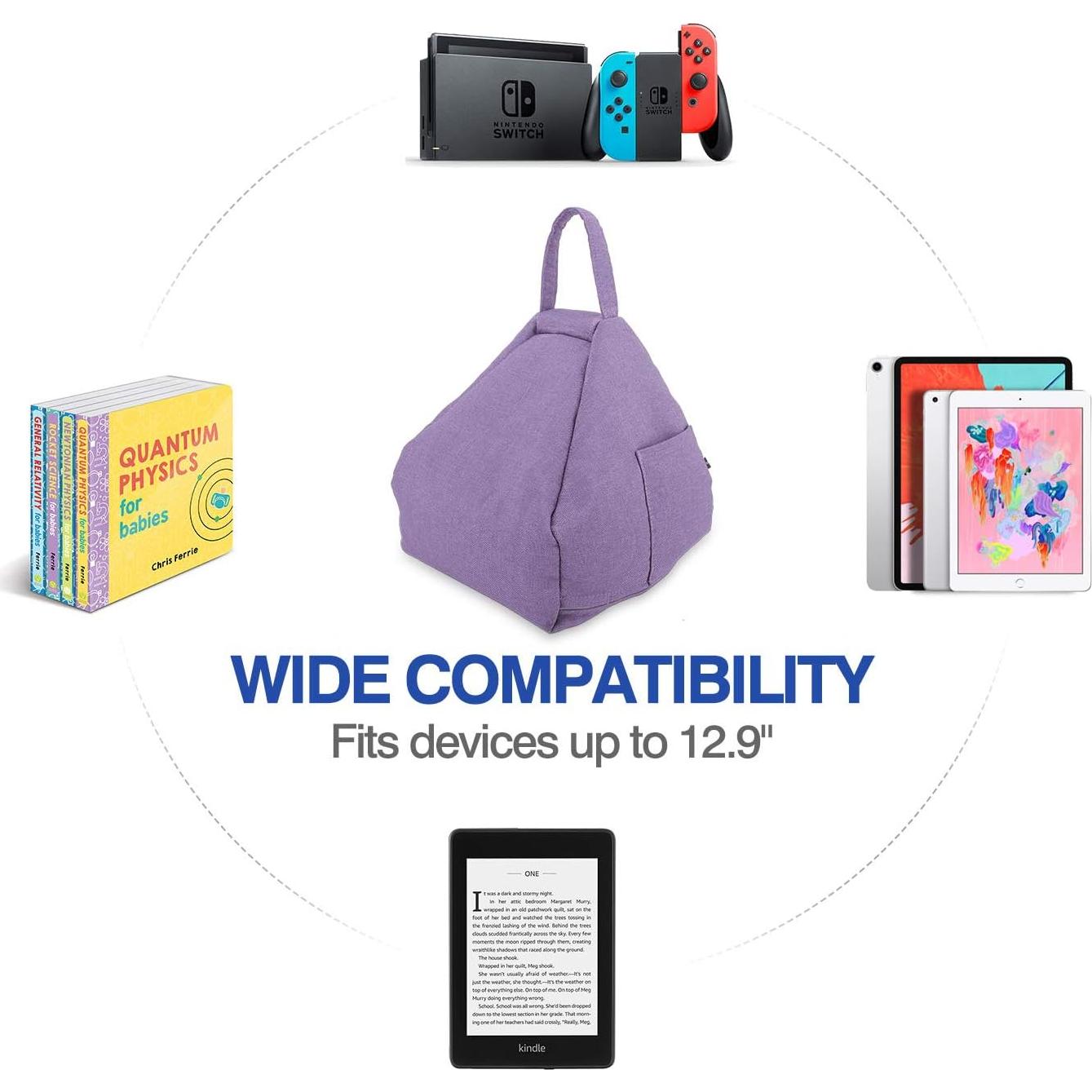 Soporte de Almohada MoKo para Tabletas hasta 27.94 cm - Púrpura Claro