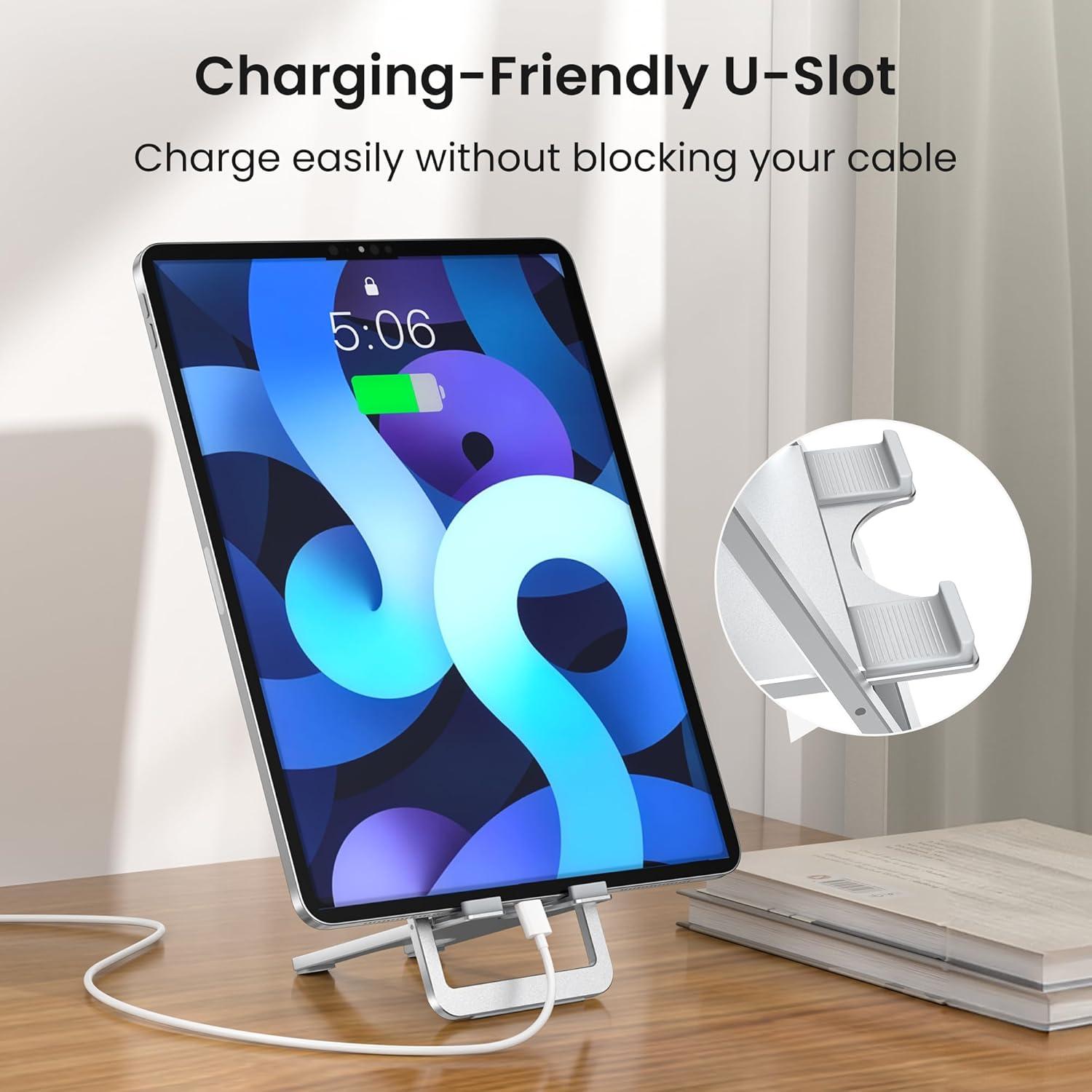 Soporte Plegable para Tableta Itramax Plata Ajustable 800g