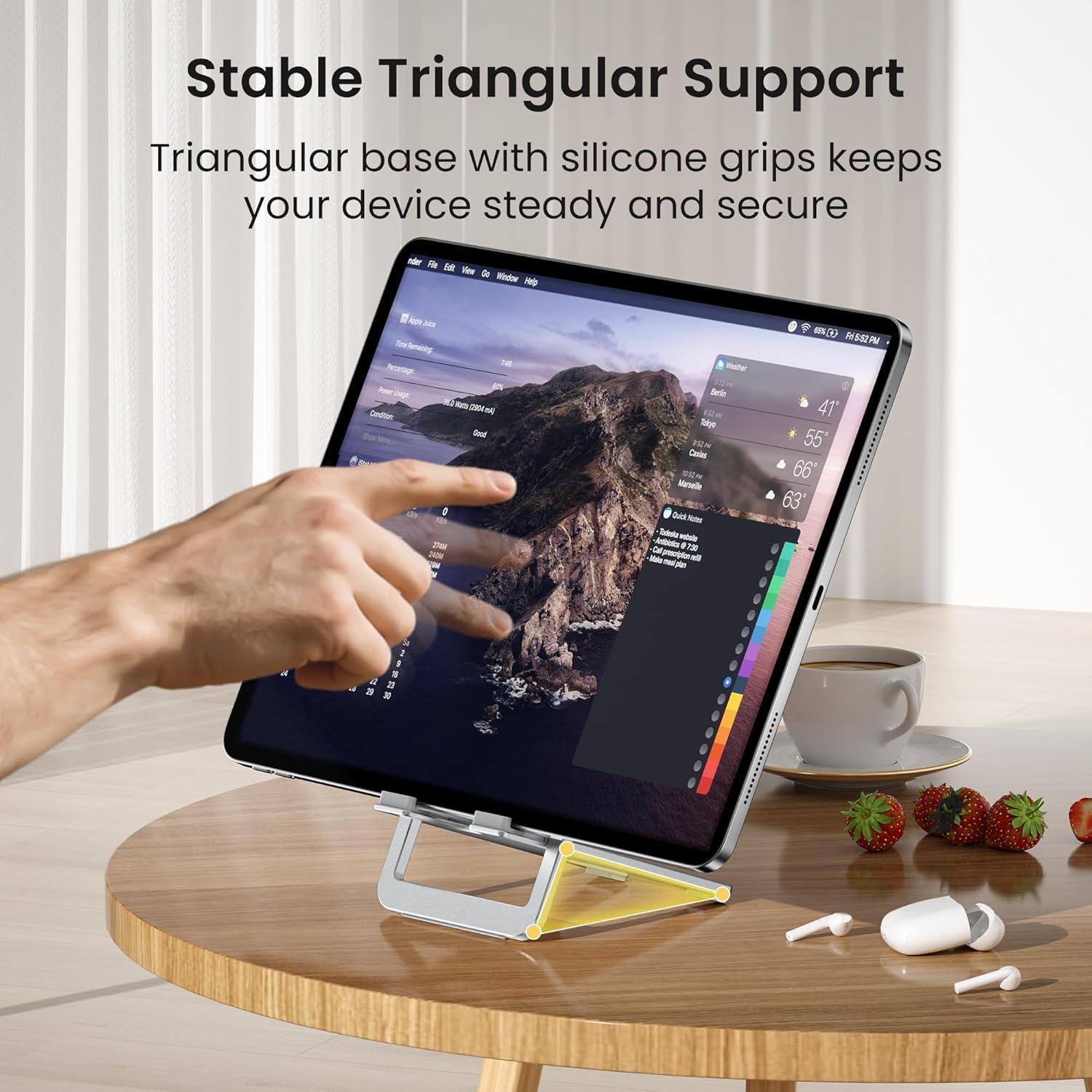 Soporte Plegable para Tableta Itramax Plata Ajustable 800g