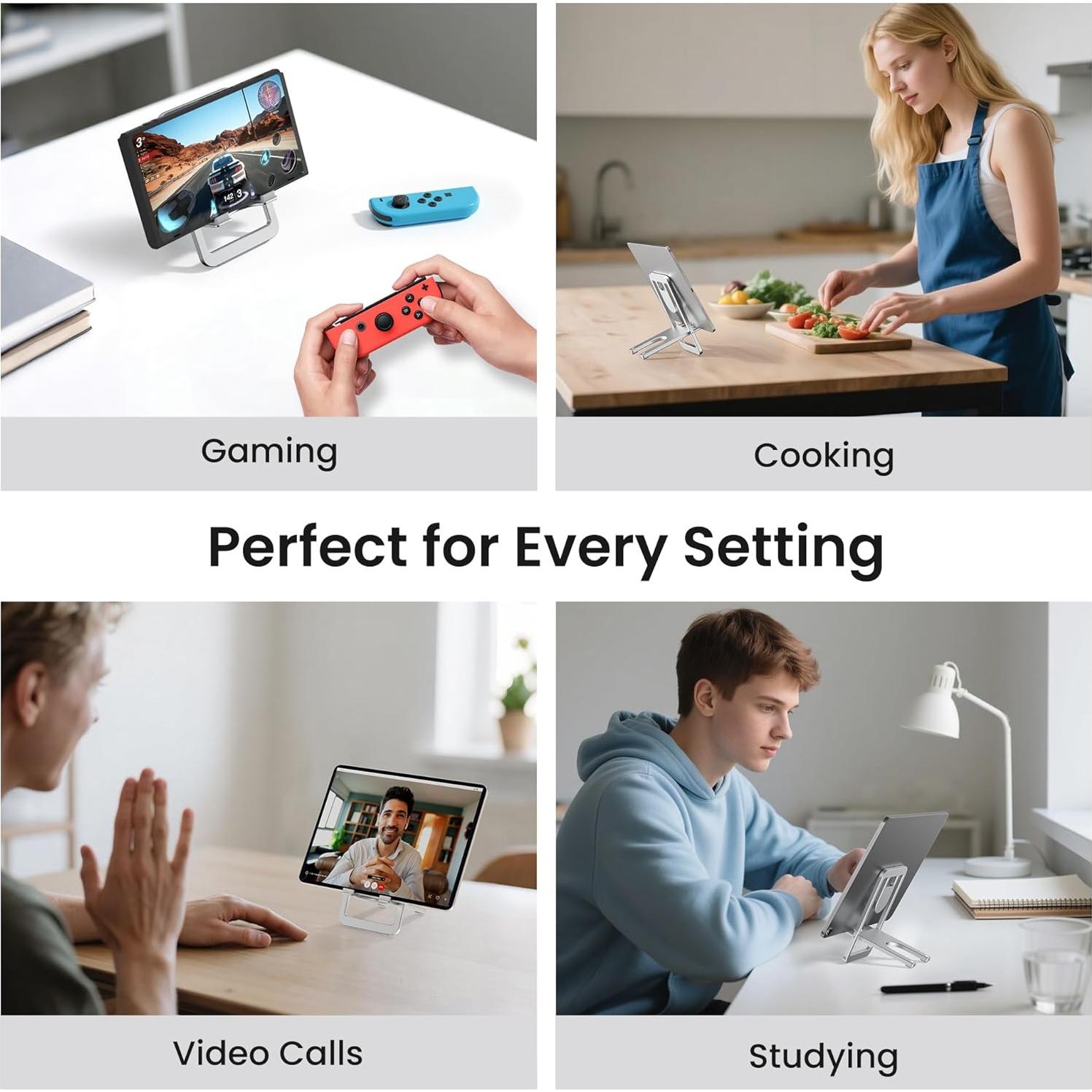 Soporte Plegable para Tableta Itramax Plata Ajustable 800g