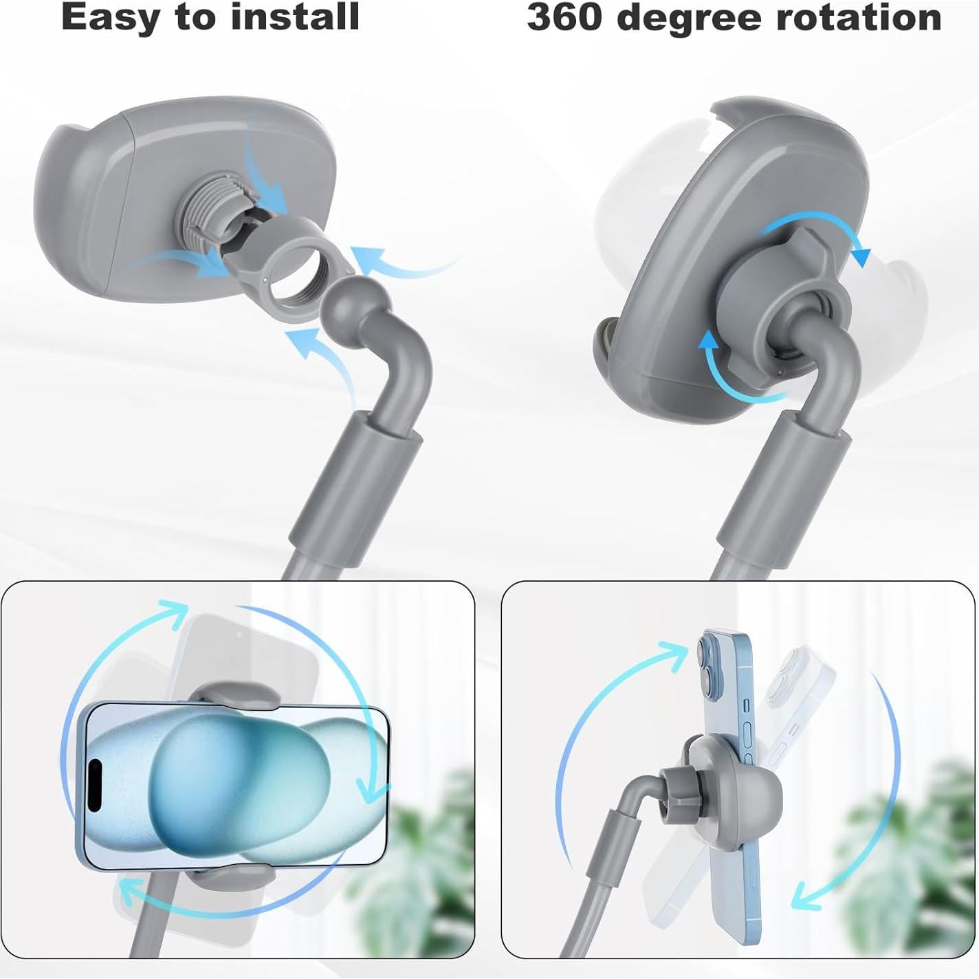 Soporte para Teléfono de Cuello LOVFIVE ANJ-116 Gris 360° Ajustable