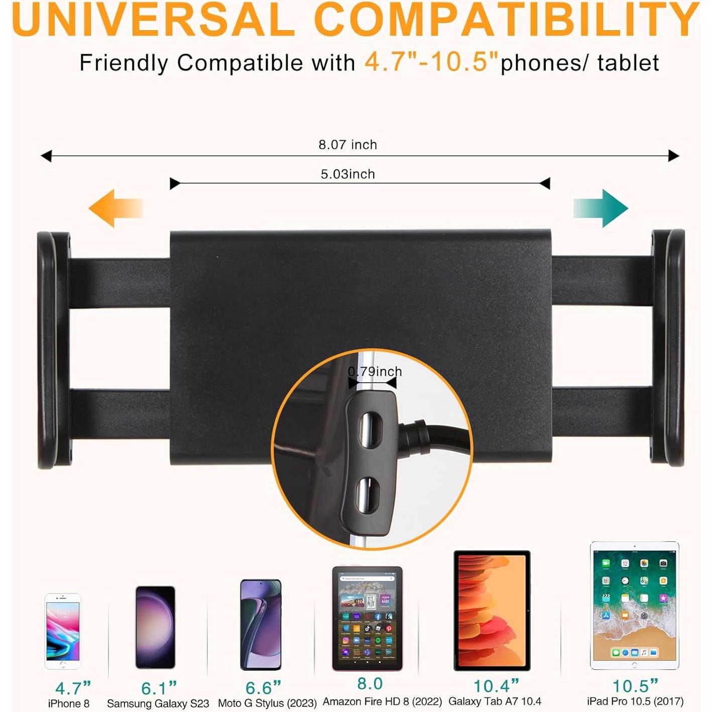 Soporte de Tablet ZUYEE Cuello de Ganso 76.2 cm Blanco