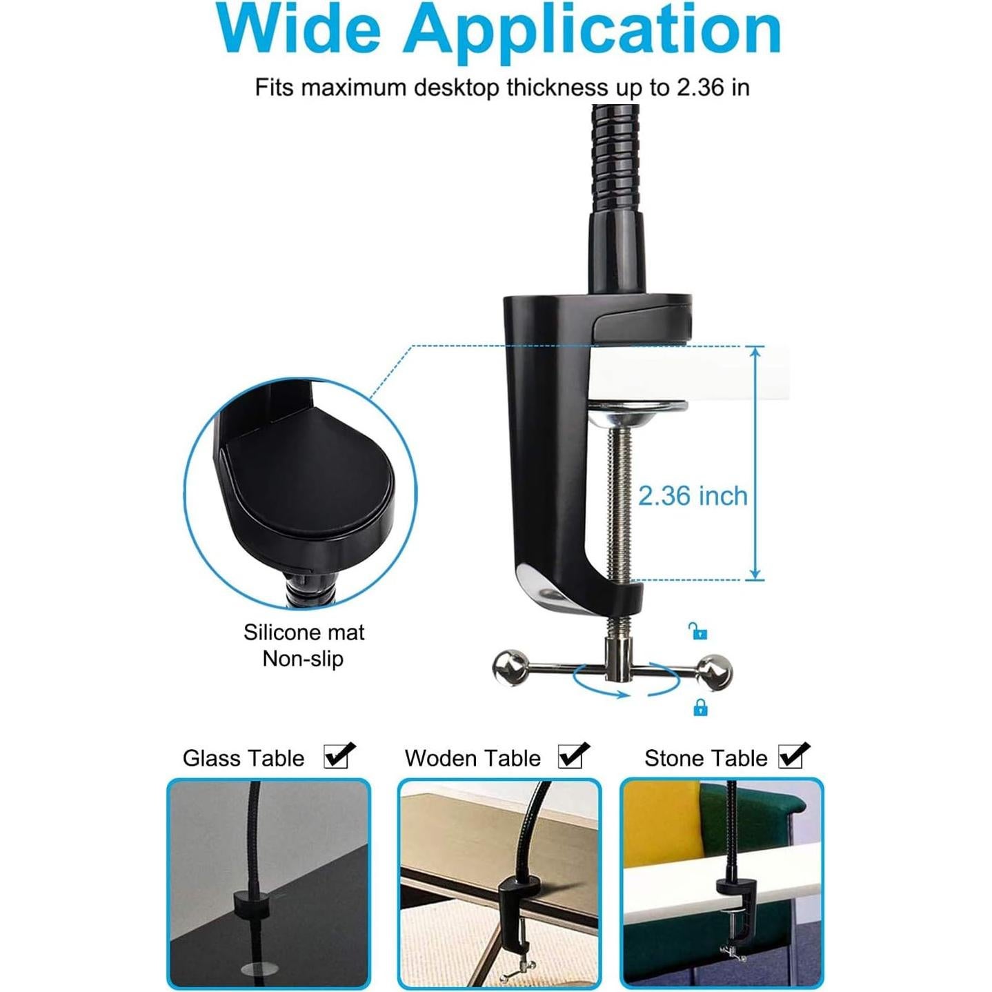 Soporte de Tableta Gooseneck Woleyi para 9.5-14.5" Negro