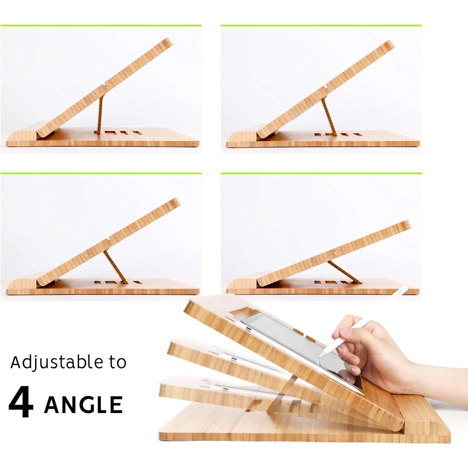 Soporte de Escritorio para Tablet ELETIUO de Bambú Ajustable