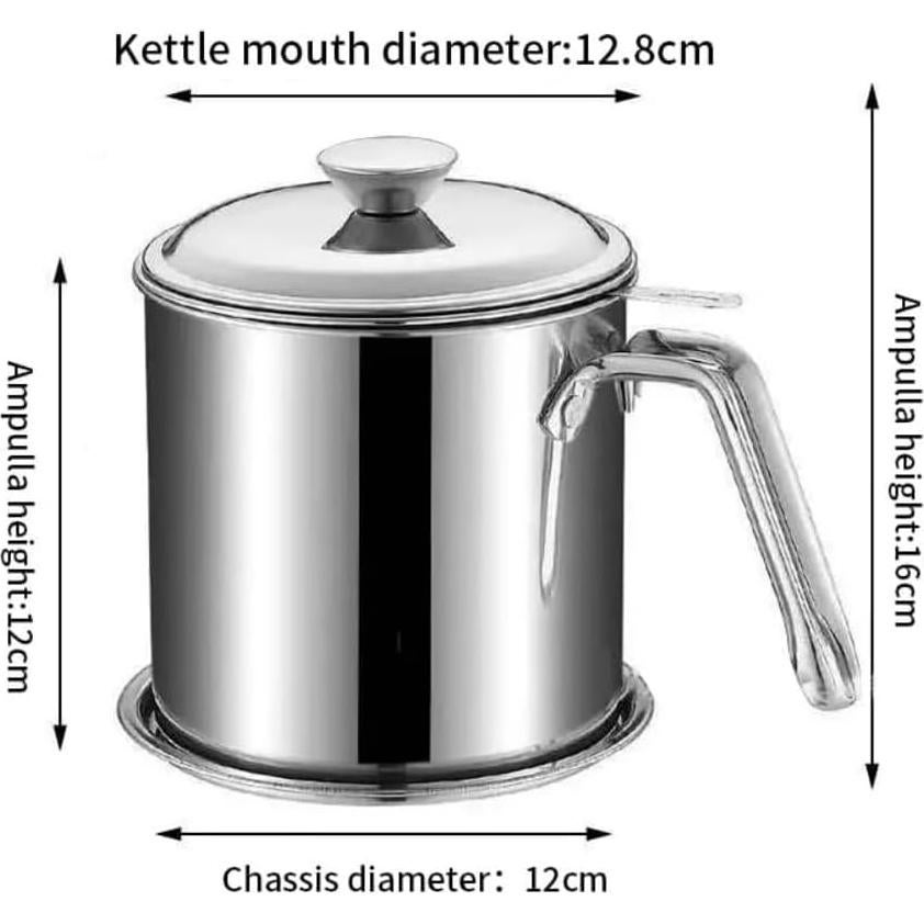 Contenedor de Grasa de Tocino Komost 1.3L Acero Inoxidable