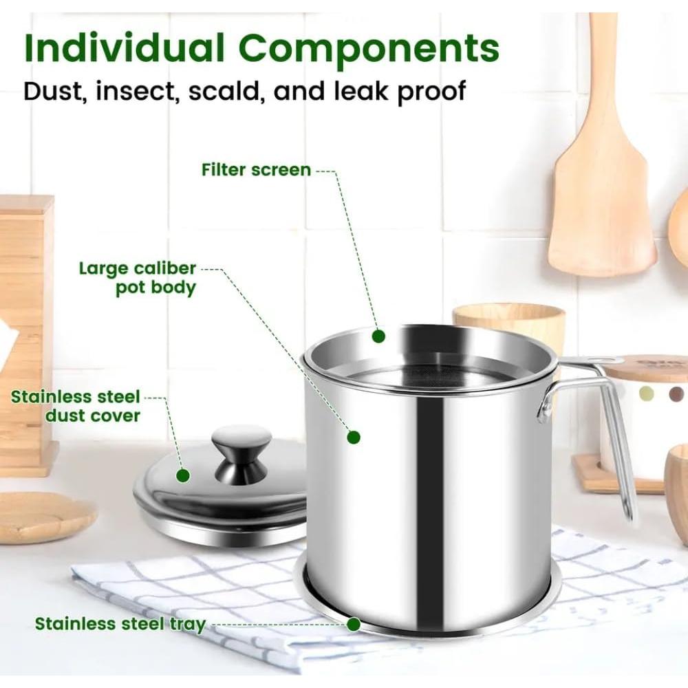 Contenedor de Grasa de Tocino Komost 1.3L Acero Inoxidable