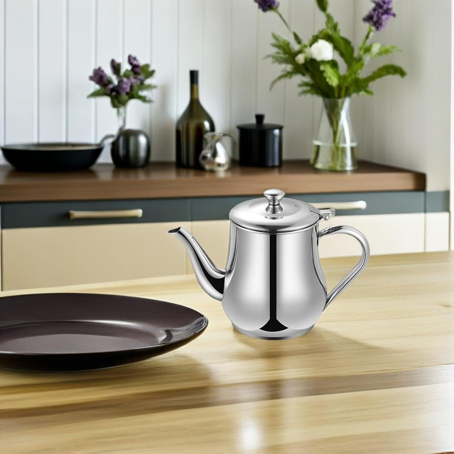 Olla de Filtro de Aceite Angoily 700ml Acero Inoxidable con Colador