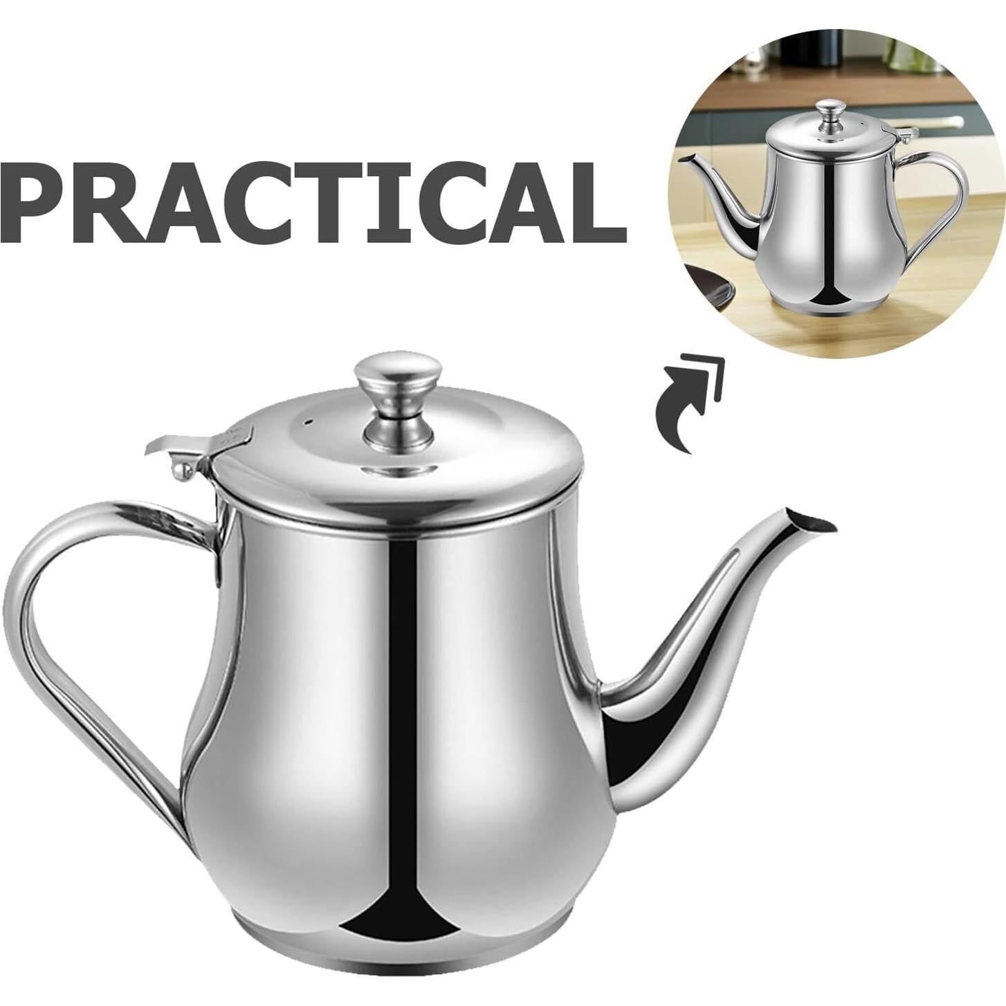 Olla de Filtro de Aceite Angoily 700ml Acero Inoxidable con Colador