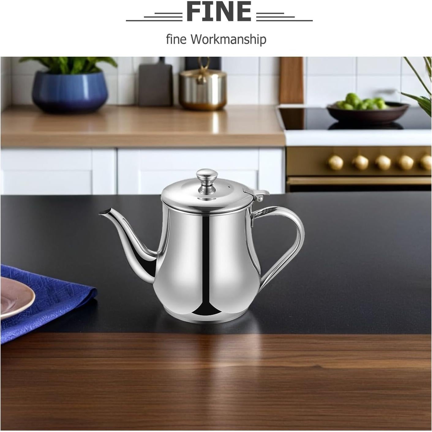 Olla de Filtro de Aceite Angoily 700ml Acero Inoxidable con Colador