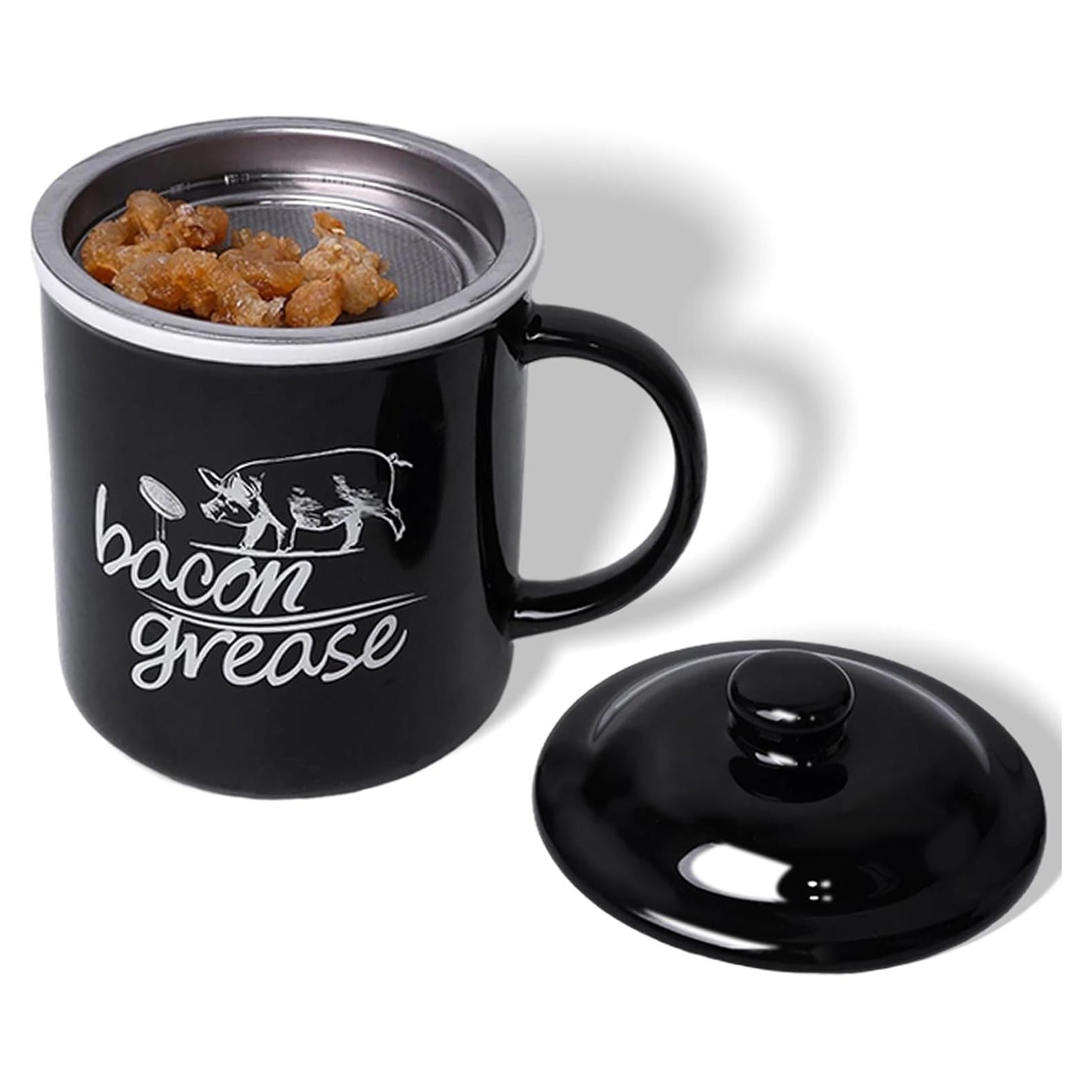 Contenedor de Grasa de Tocino Cerámica GDCZ 0.74 L Negro