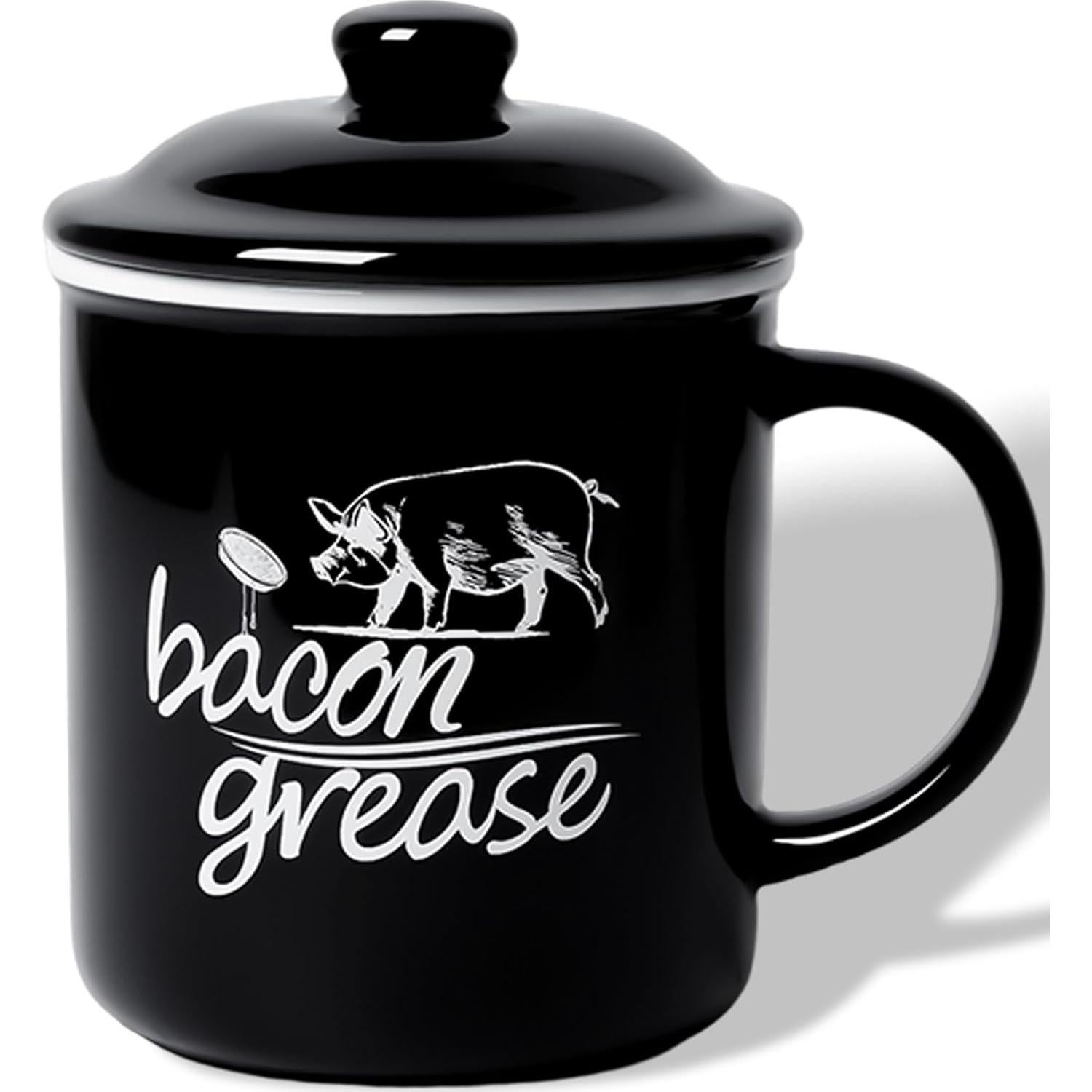 Contenedor de Grasa de Tocino Cerámica GDCZ 0.74 L Negro