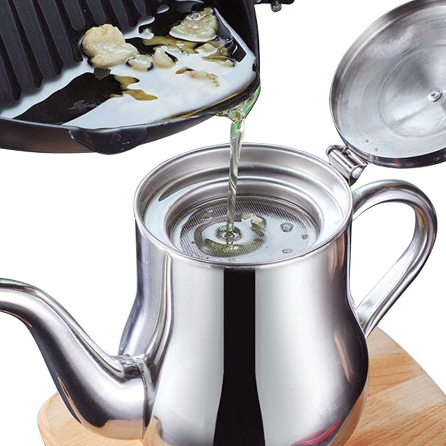 Colador de Aceite Msiud 500ml Acero Inoxidable Filtro Malla Fina