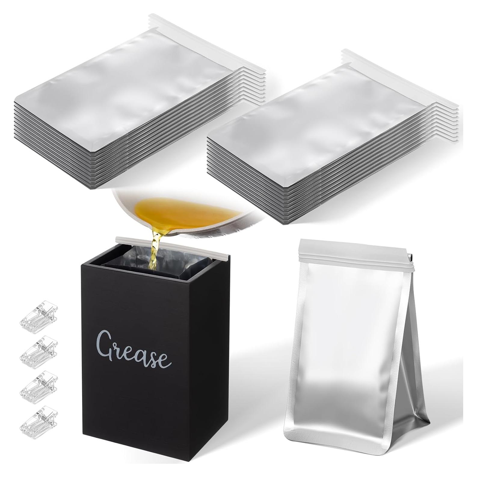 Contenedor de Desecho de Grasa Hushee con 30 Bolsas de Aluminio