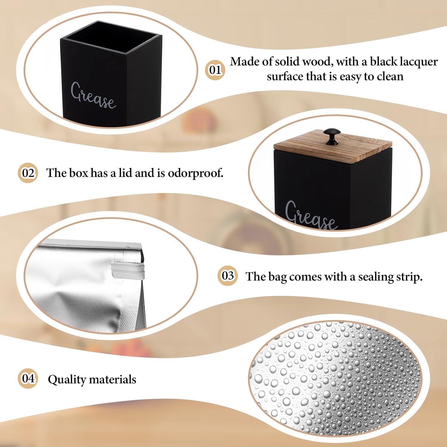 Contenedor de Desecho de Grasa Hushee con 30 Bolsas de Aluminio