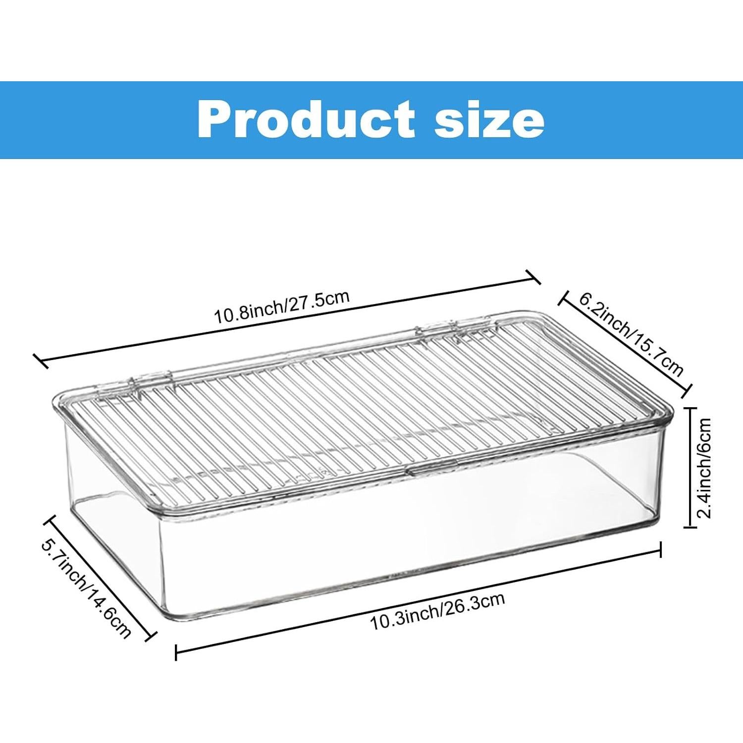 Contenedor de Tocino Wensdr con Pinzas y Tapa 27.4x15.7cm