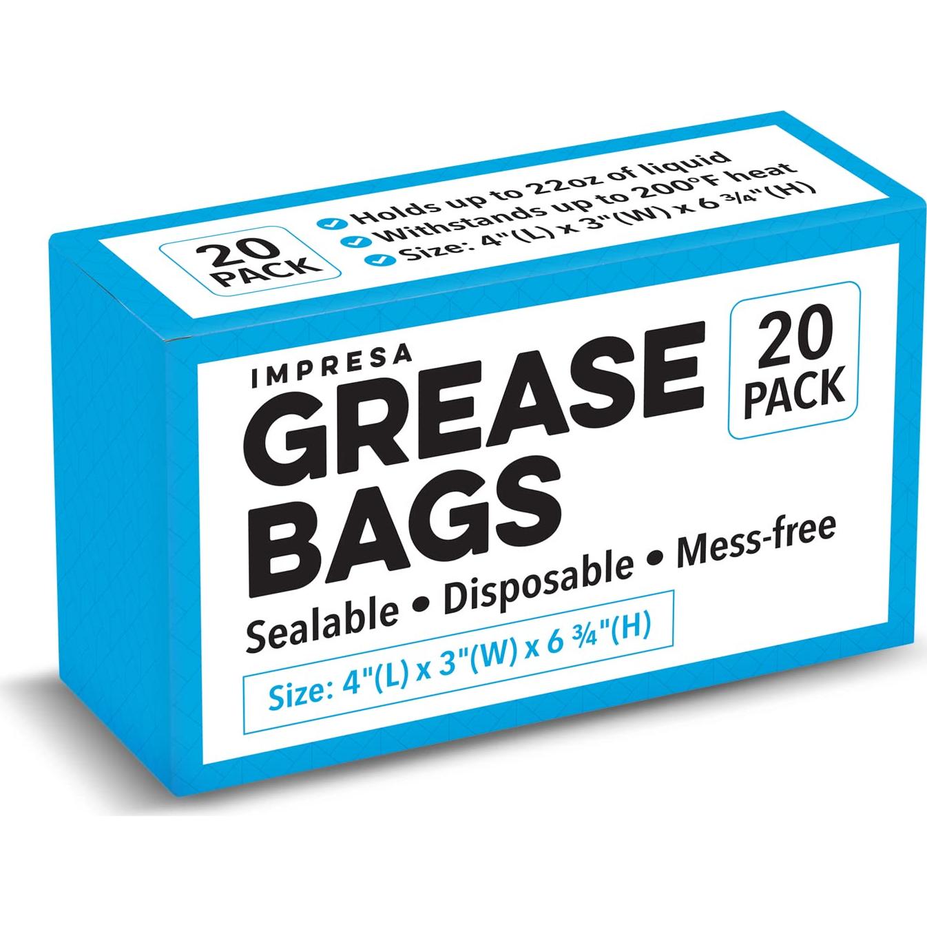 Bolsas de Grasa Desechables Impresa - 20 Unidades, 0.62 L