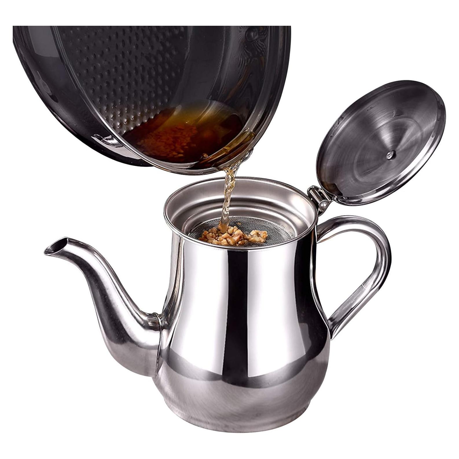 Lata de Aceite de Acero Inoxidable LVOERTUIG 24oz con Filtro