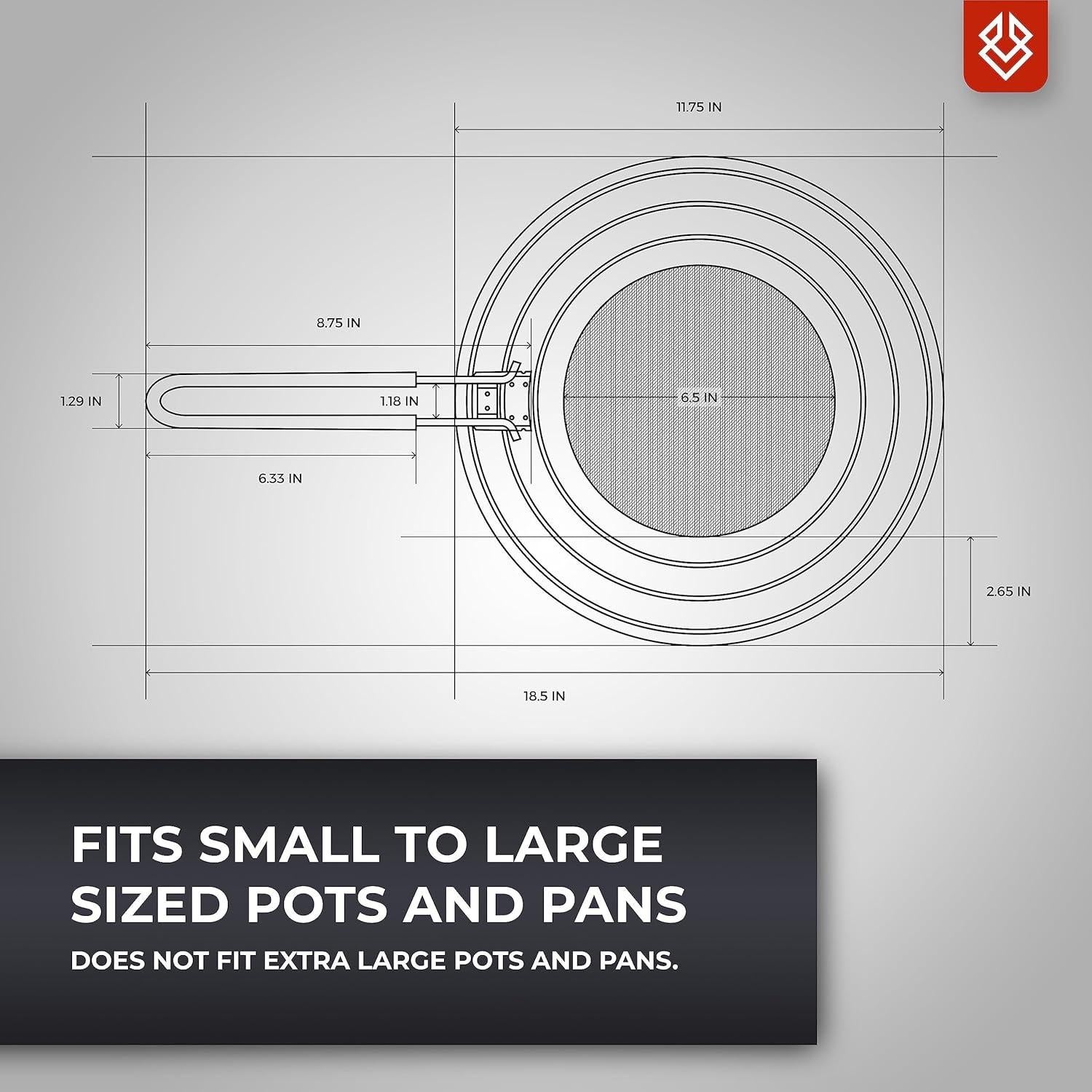 Pantalla de Salpicaduras FOXEL 29.85 cm Acero Inoxidable Plegable