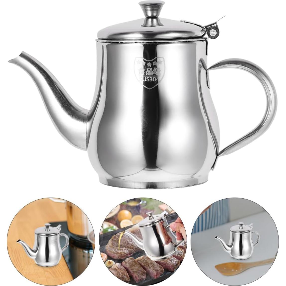 Contenedor de Aceite Acero Inoxidable BIUDECO 368g con Filtro