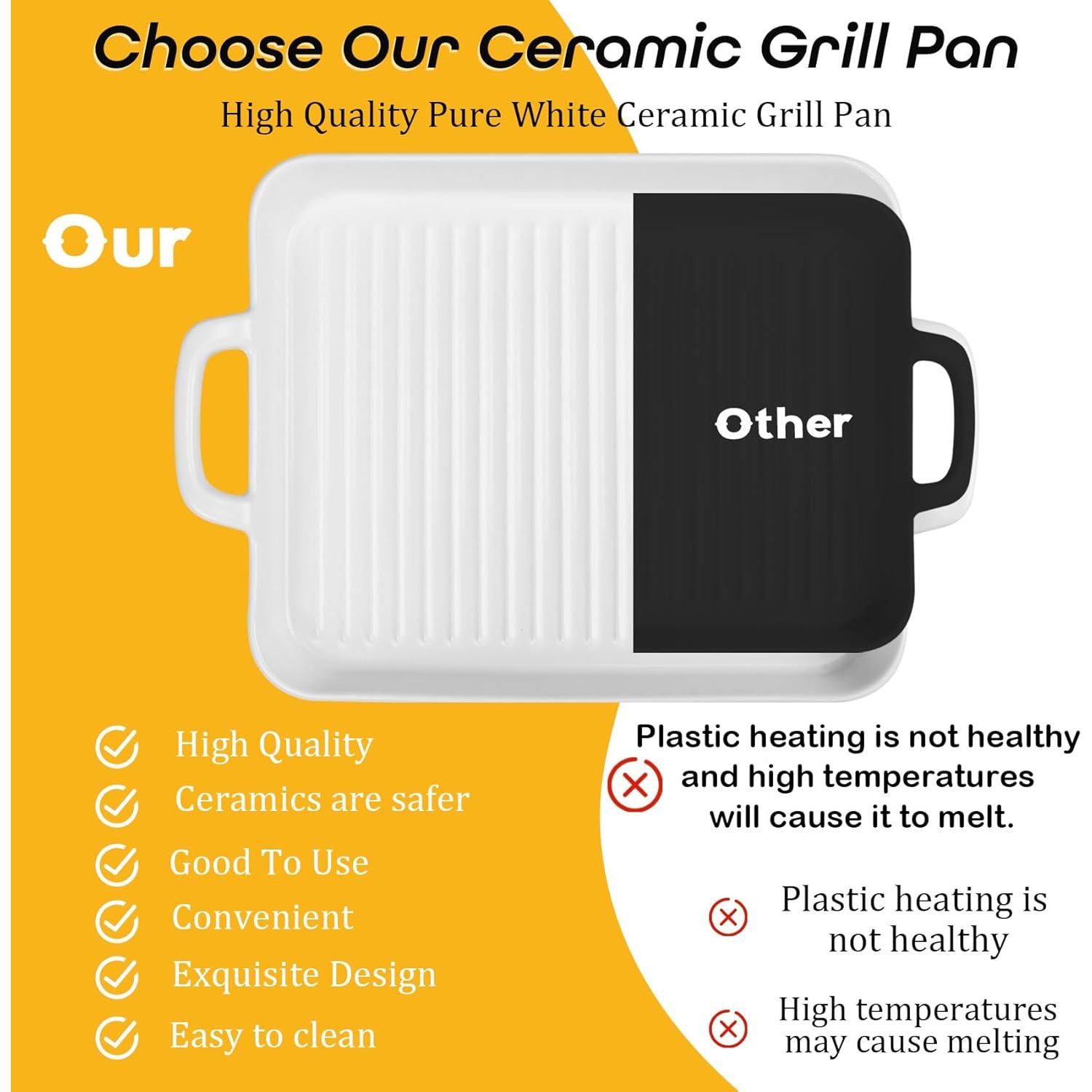 Cocinero de tocino de cerámica blanca KVZKVZ 26x18 cm