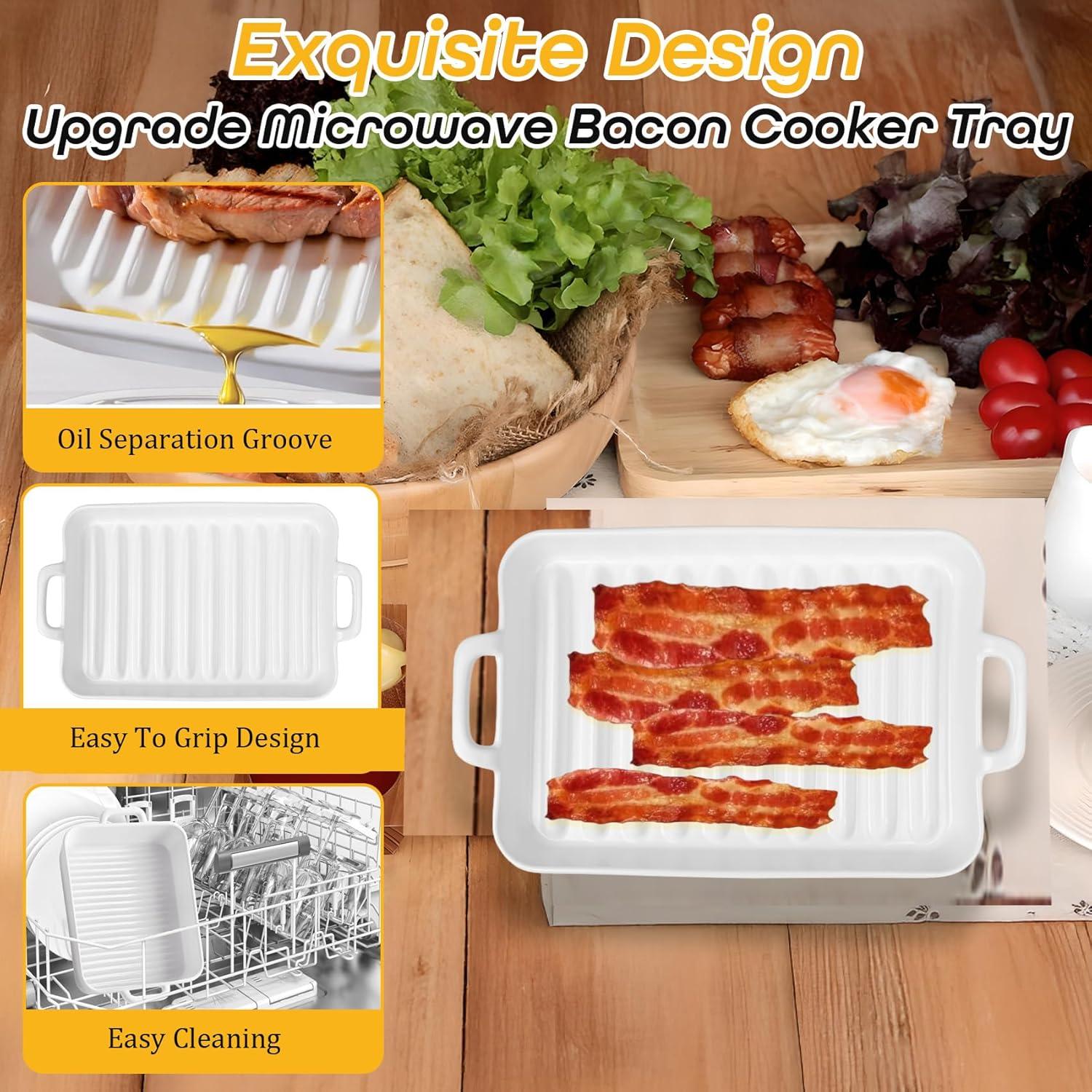 Cocinero de tocino de cerámica blanca KVZKVZ 26x18 cm