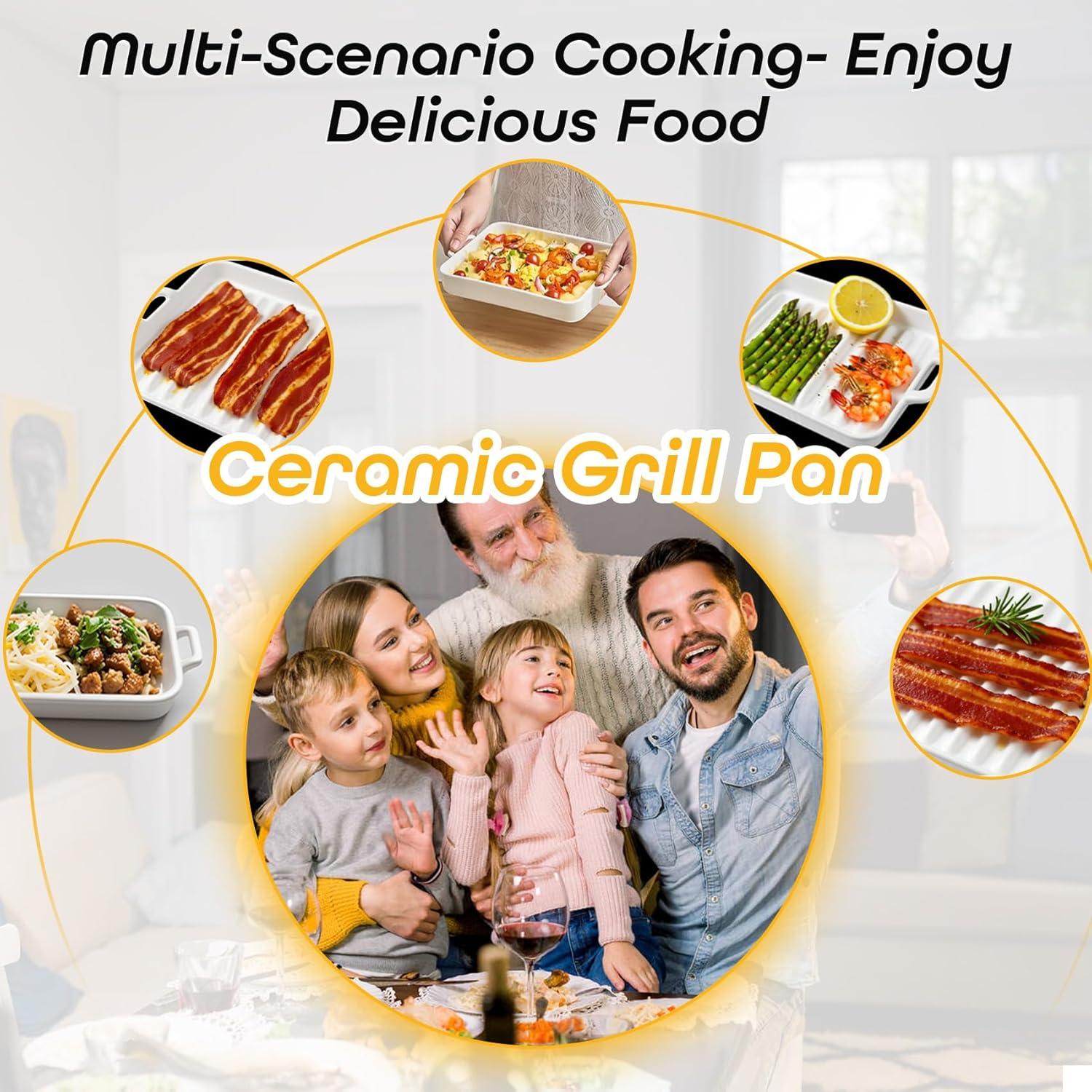 Cocinero de tocino de cerámica blanca KVZKVZ 26x18 cm