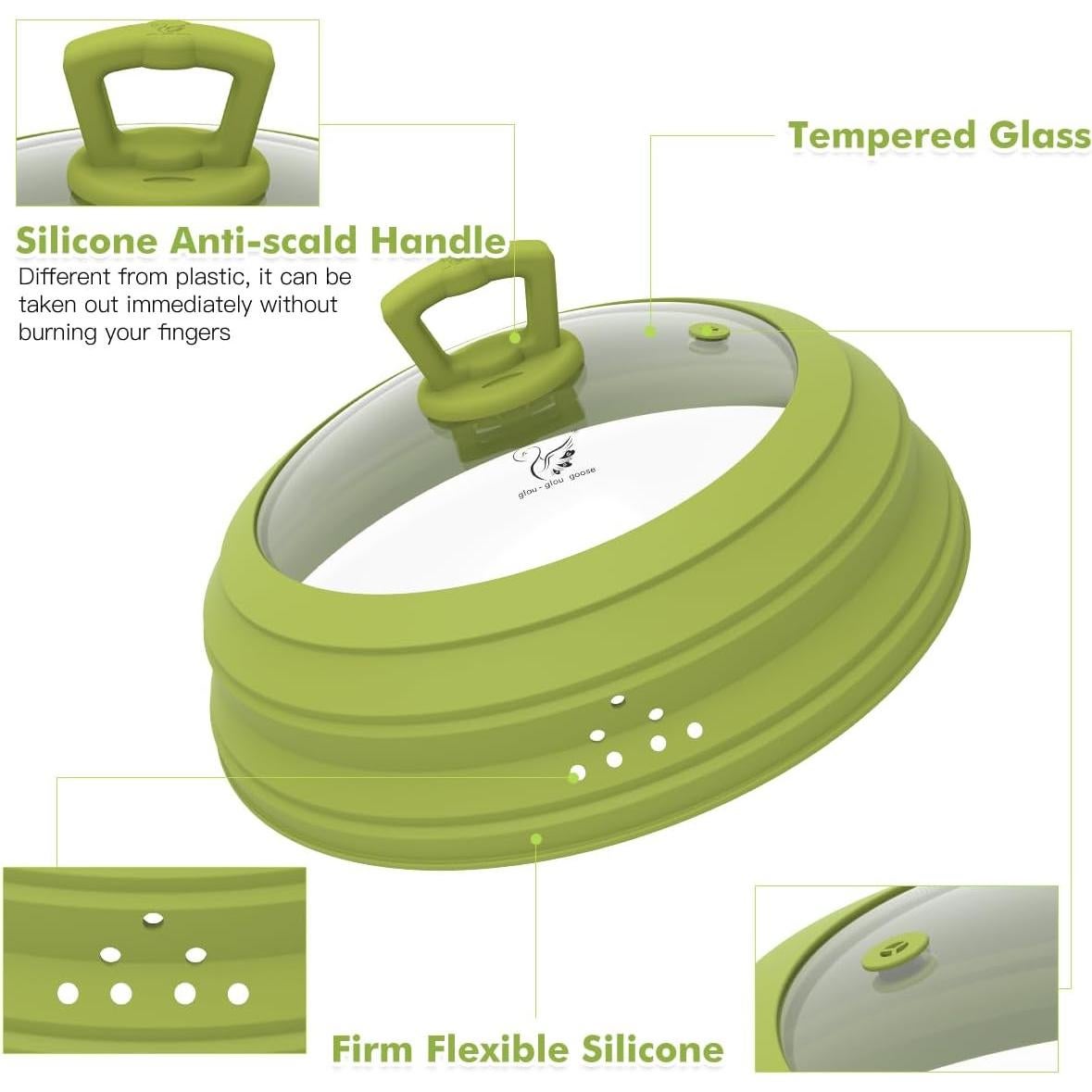 Cubierta para Microondas GLOU-GLOU 30 cm Vidrio Templado Verde