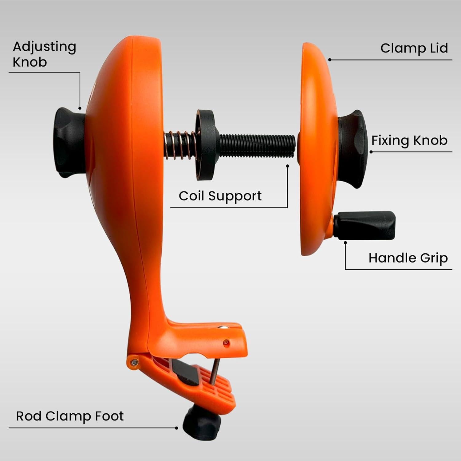 Enrollador de Línea de Pesca Pristis, Soporte Ajustable Antigiro