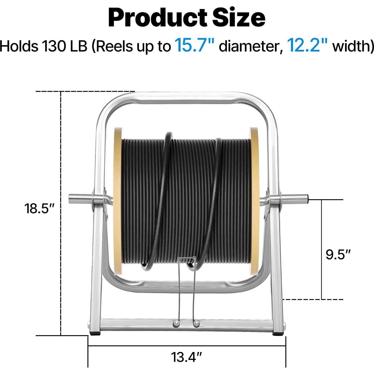 Soporte de Carrete de Cable Industrial Feimire 33x41cm Alta Resistencia