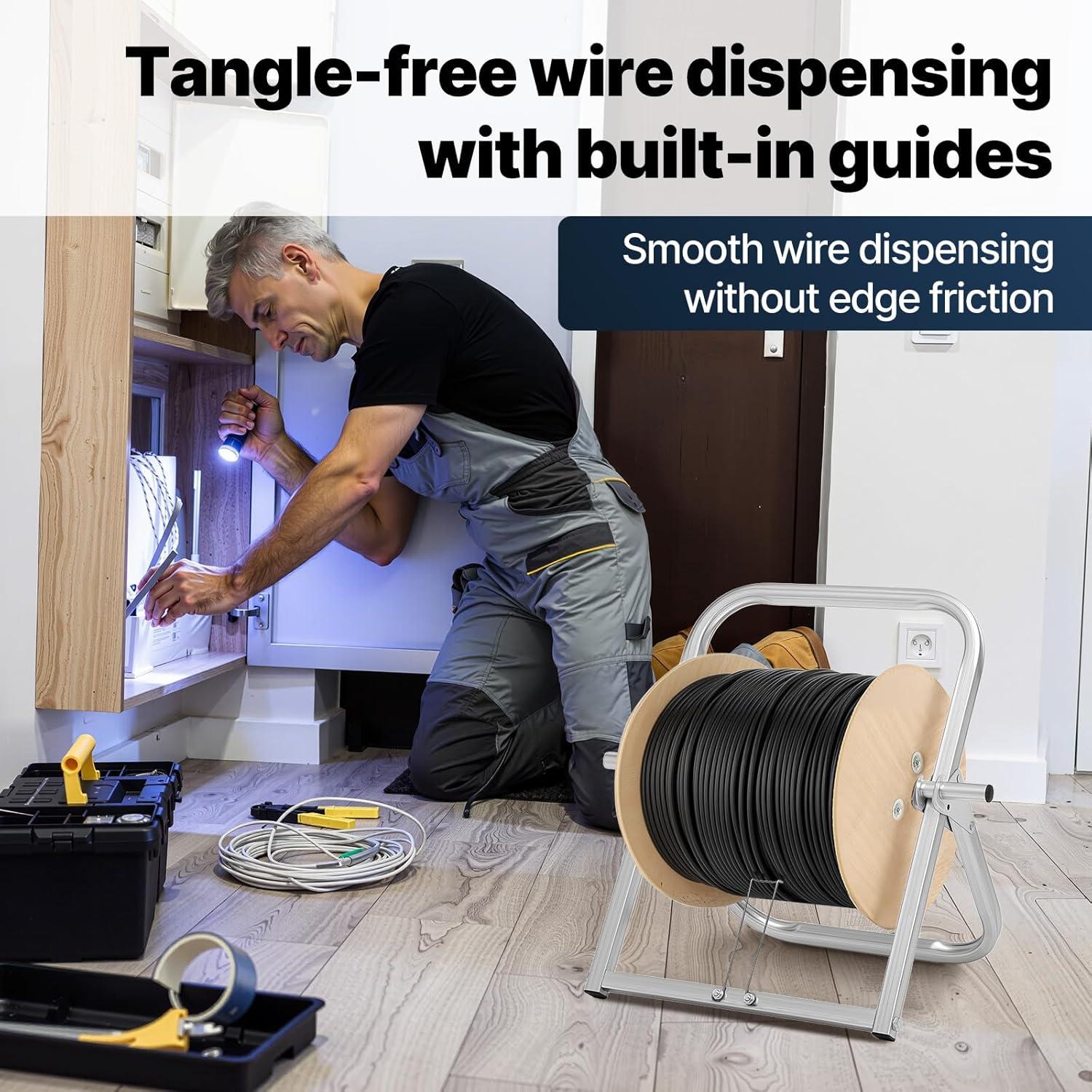 Soporte de Carrete de Cable Industrial Feimire 33x41cm Alta Resistencia