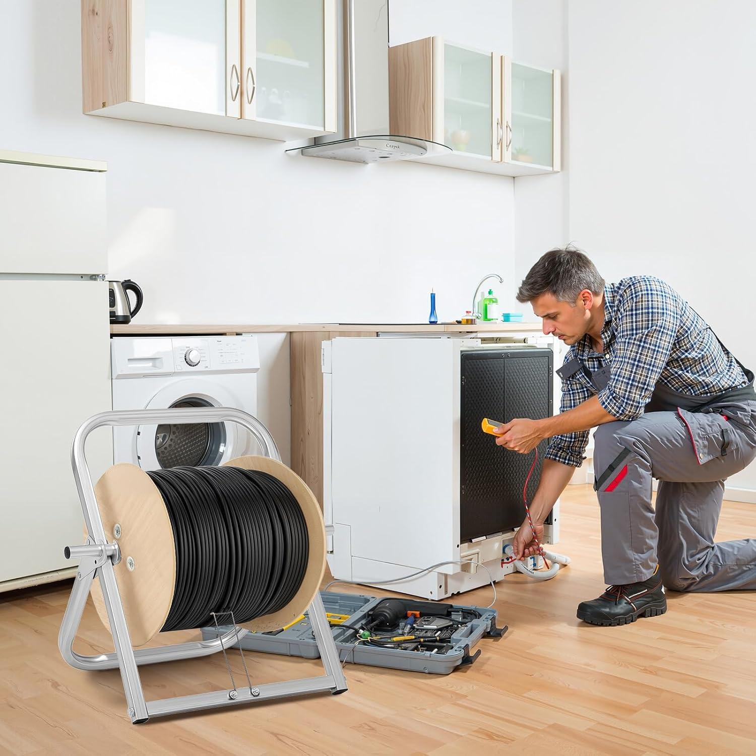 Soporte de Carrete de Cable Industrial Feimire 33x41cm Alta Resistencia