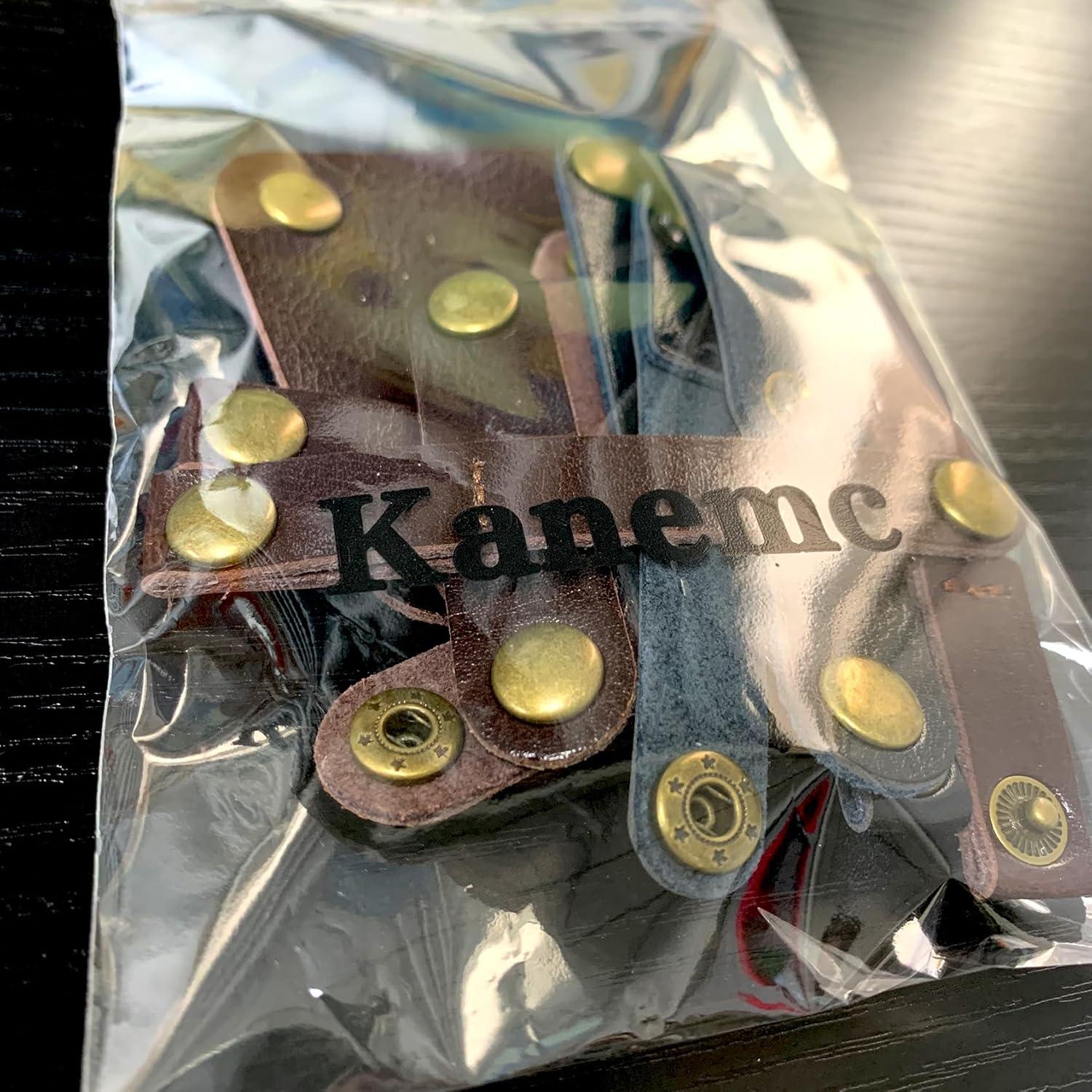 Organizador de Cuerda de Cuero Kanemc 12 Piezas - Negro y Marrón