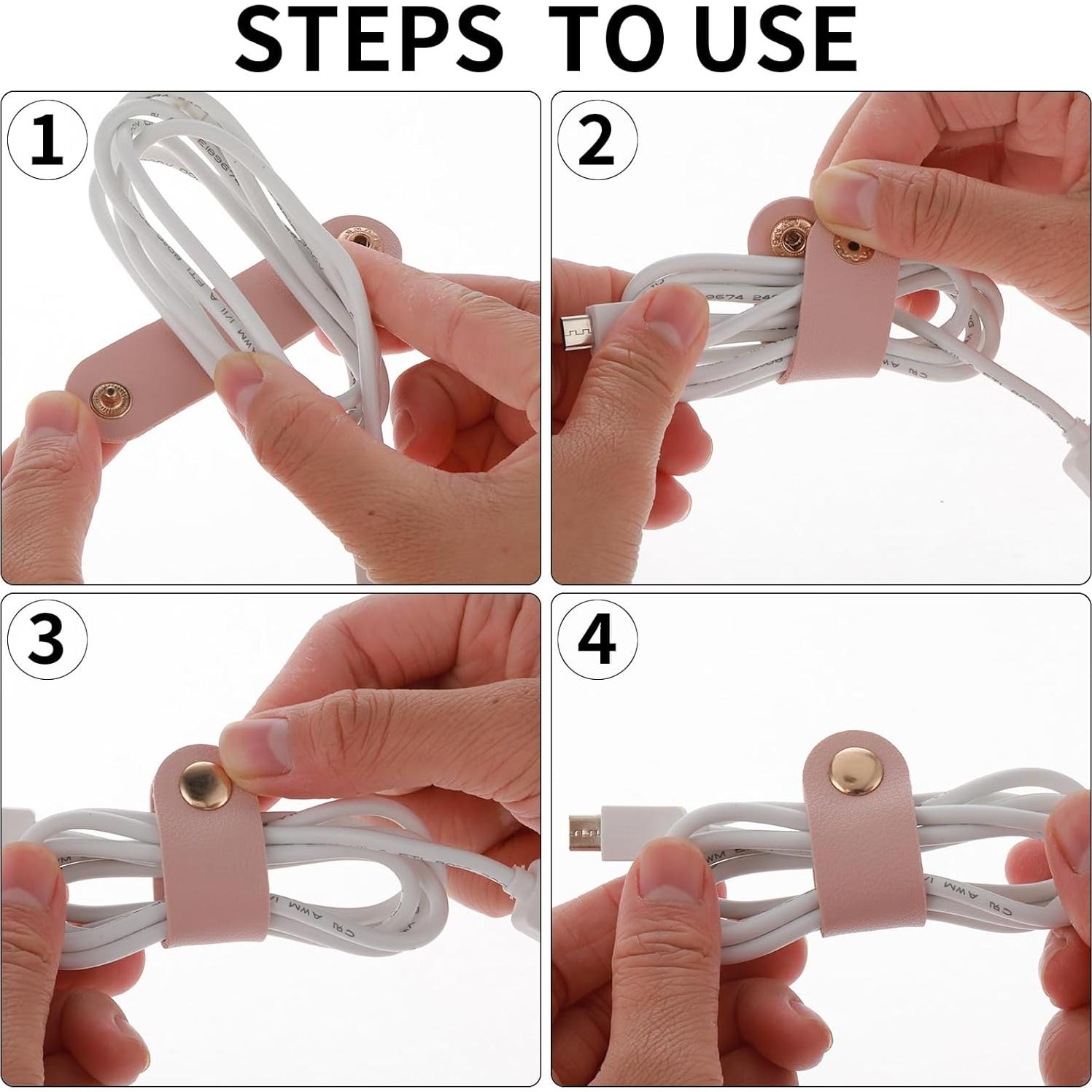 Organizador de Cables Thinp 6 Piezas Cuero PU Compacto